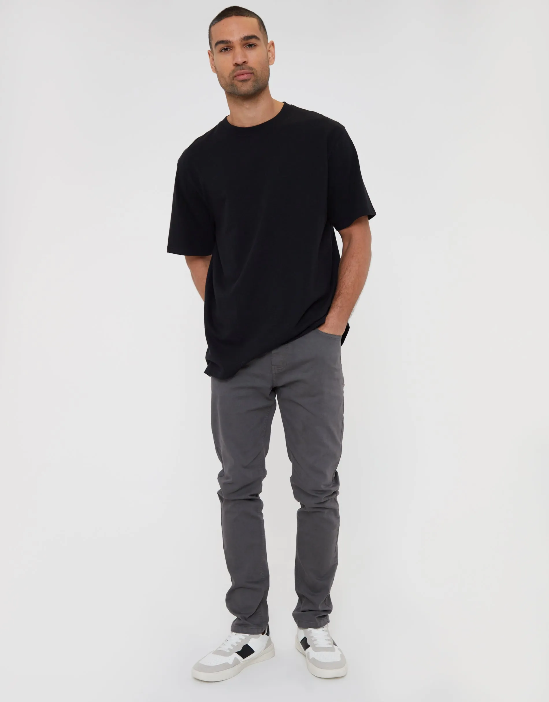 Slate Grey Slim Fit Overdyed Jeans sold by Threadbare product image thumbnail 3