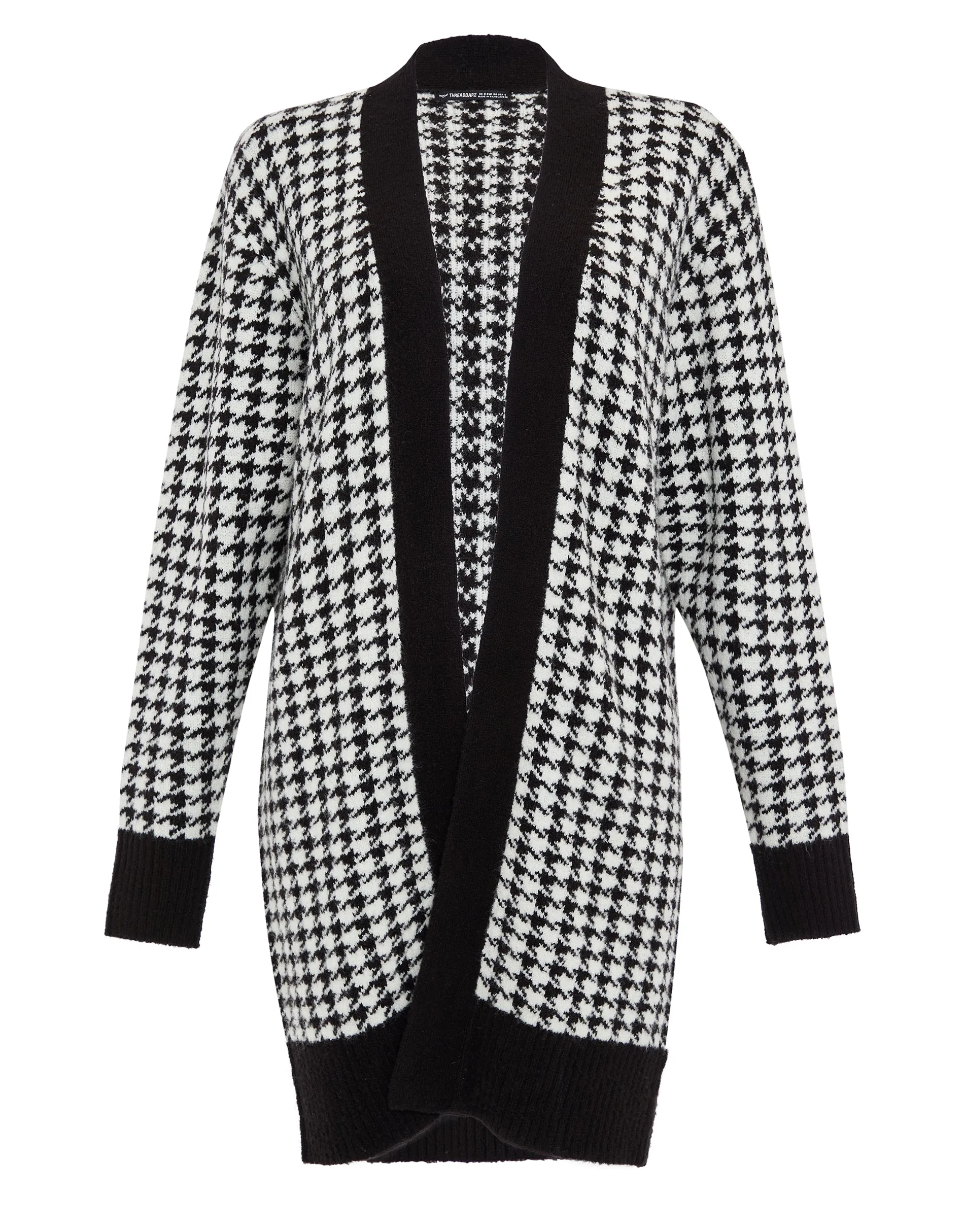 Women's Black & White Dogtooth Knitted Cardigan sold by Threadbare product image thumbnail 5