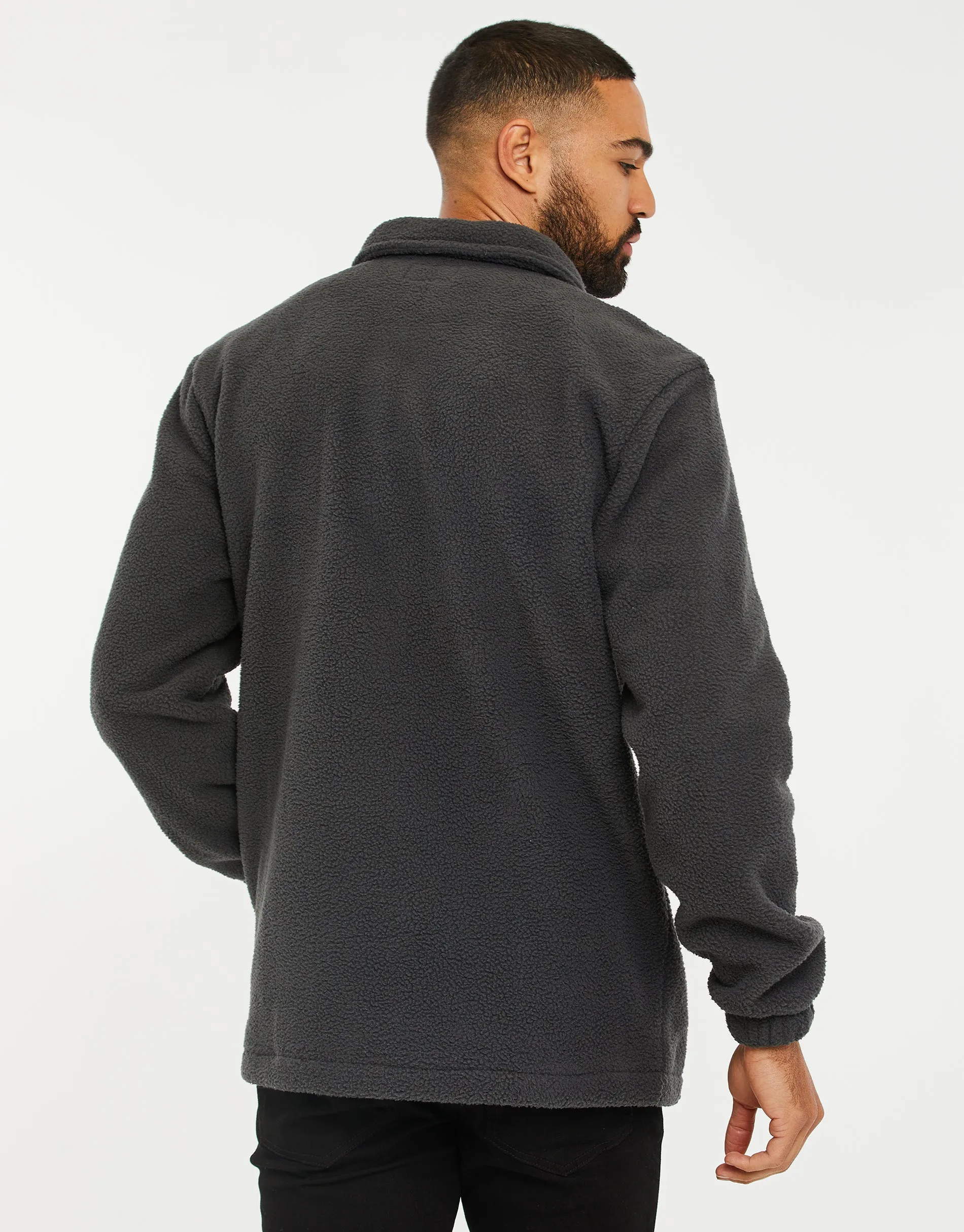 Men's Charcoal Faux Borg Shacket sold by Threadbare product image thumbnail 2