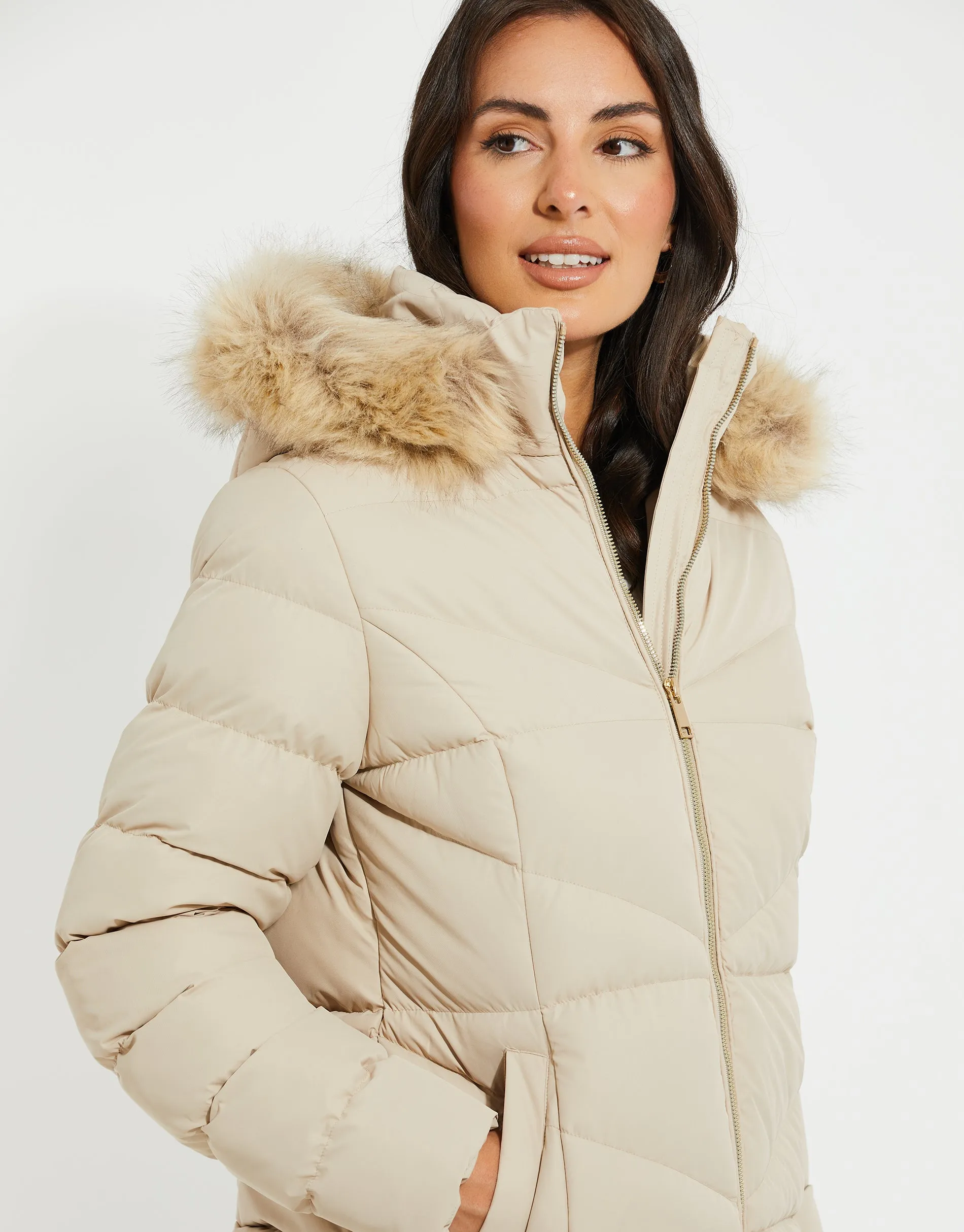 Women's Stone Short Parka Jacket sold by Threadbare product image thumbnail 4