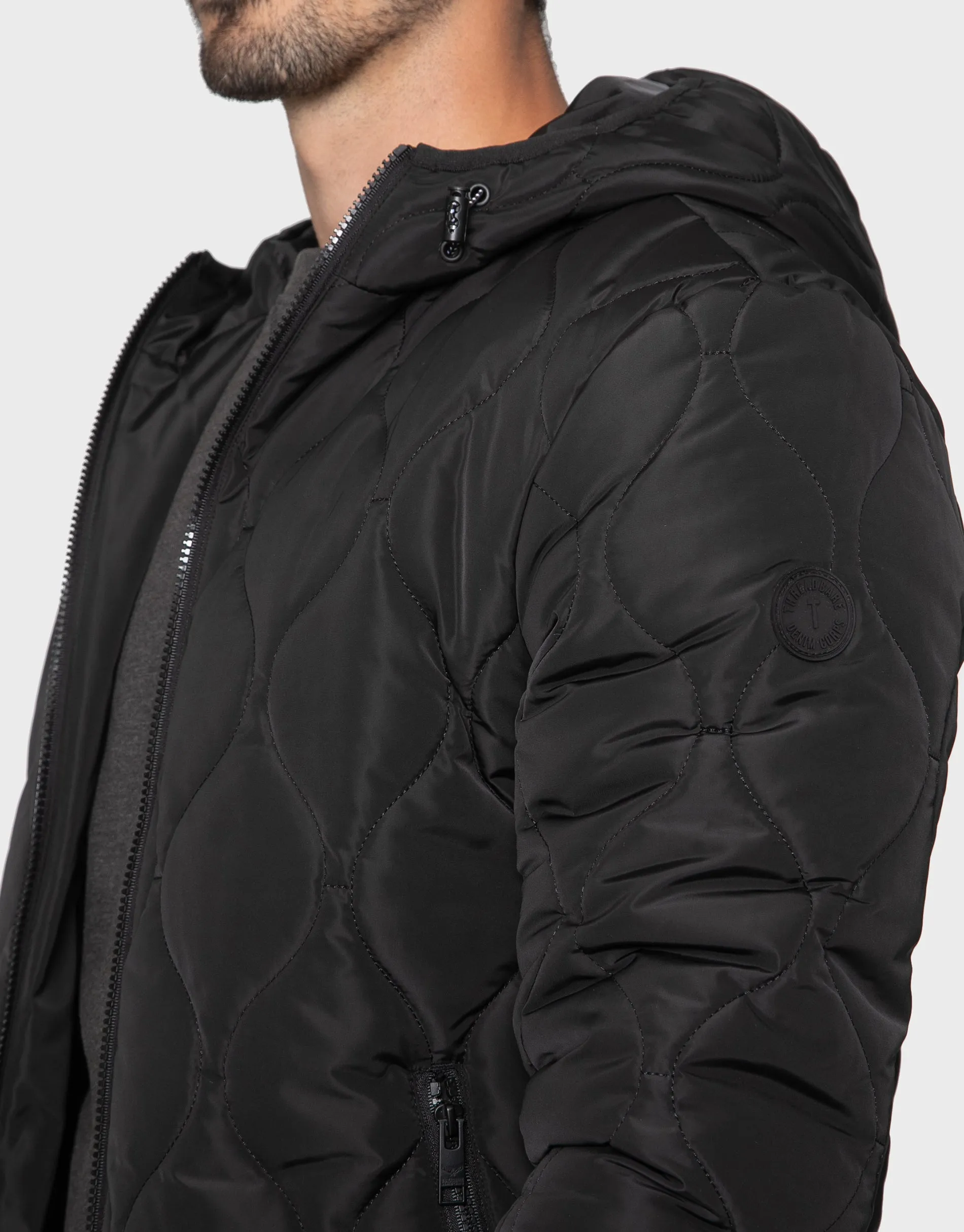 Men's Black Onion Quilted Jacket sold by Threadbare product image thumbnail 4