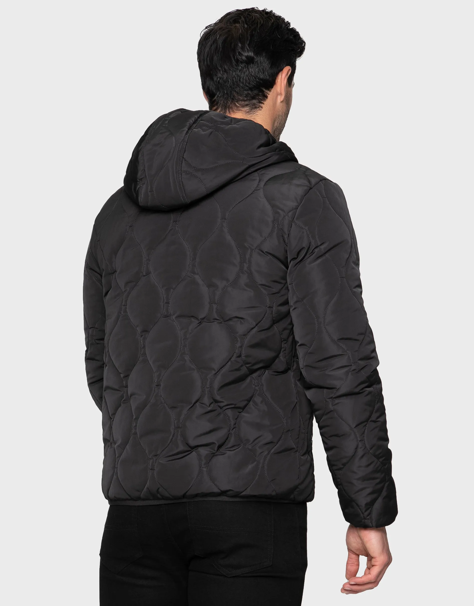 Men's Black Onion Quilted Jacket sold by Threadbare product image thumbnail 2