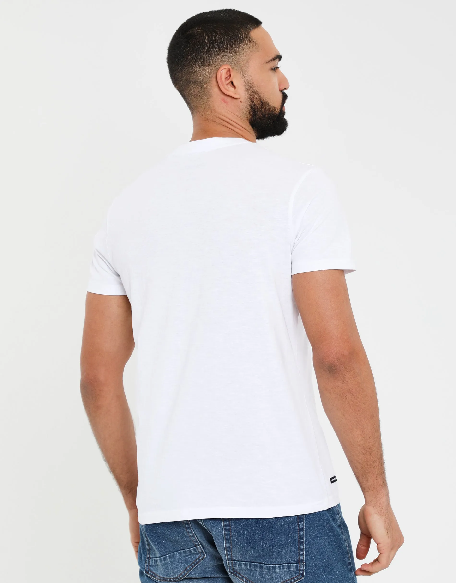 Men's White Graphic Print Short Sleeve T-Shirt sold by Threadbare product image thumbnail 2