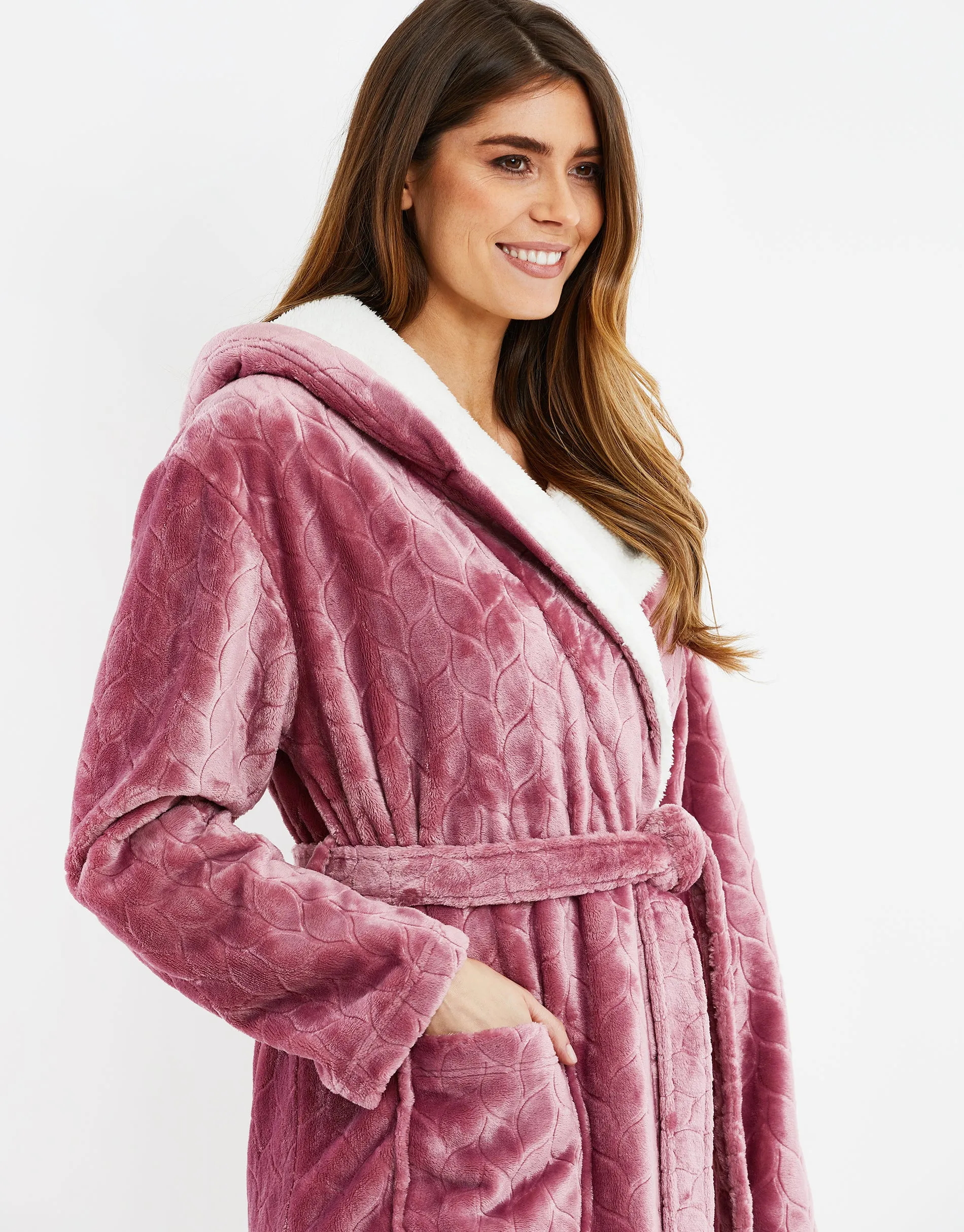 Women's Pink Soft Touch Dressing Gown sold by Threadbare product image thumbnail 5