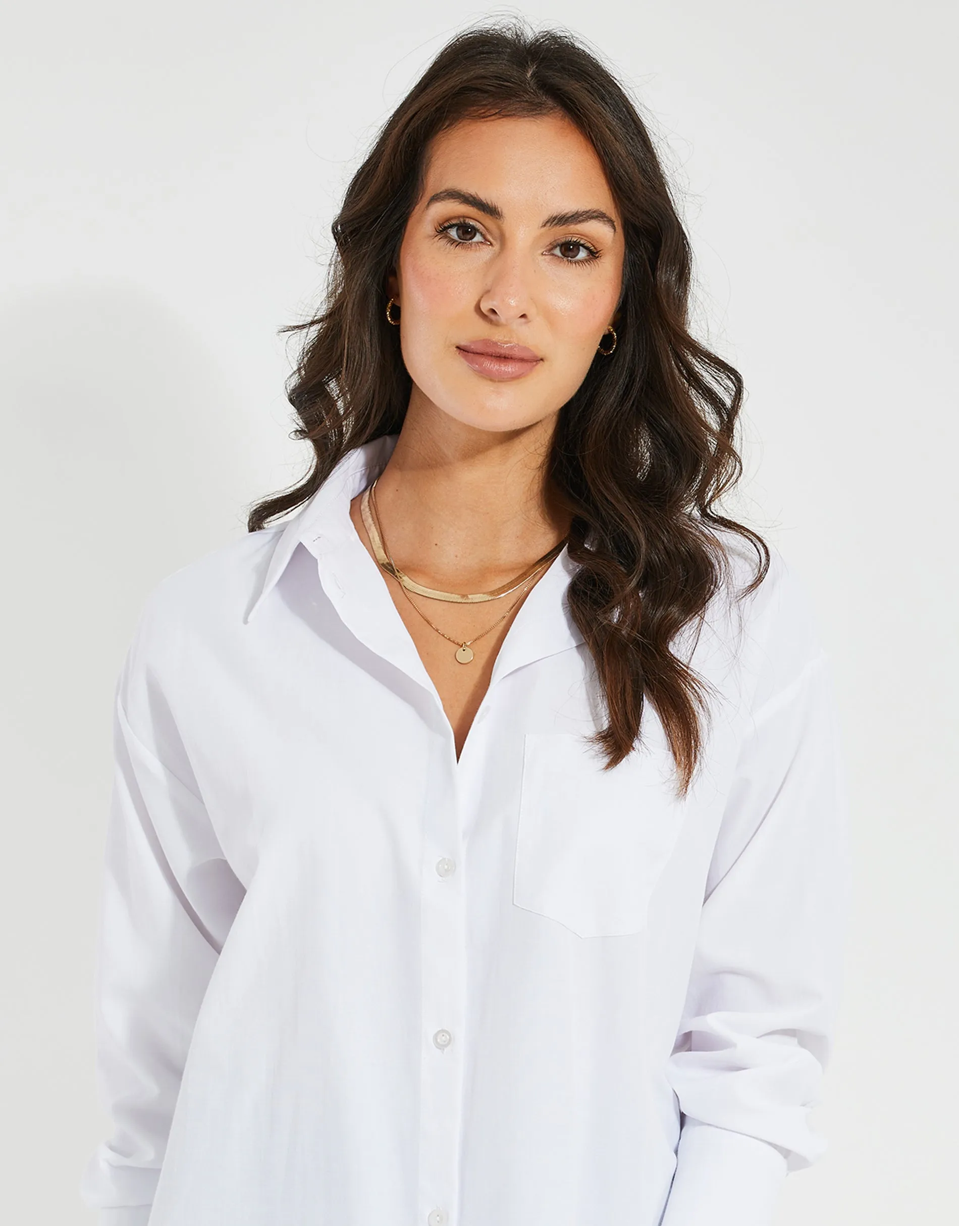 Women's White Longline Oversized Shirt sold by Threadbare product image thumbnail 4