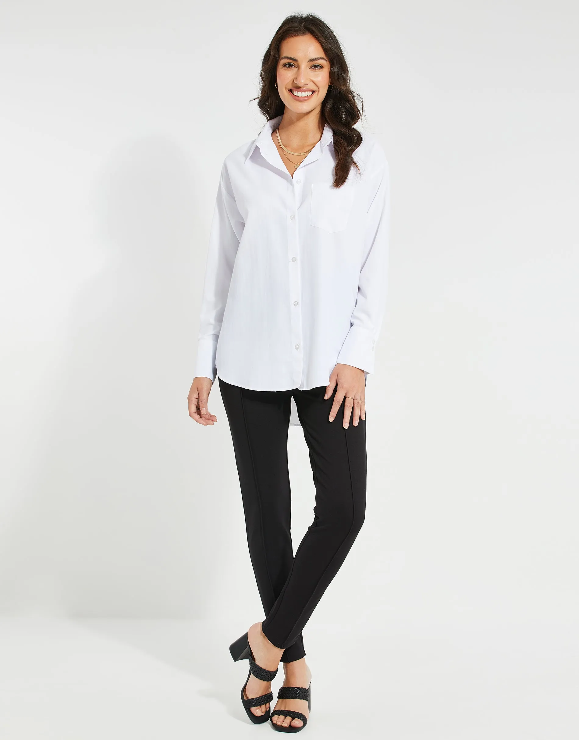 Women's White Longline Oversized Shirt sold by Threadbare product image thumbnail 3