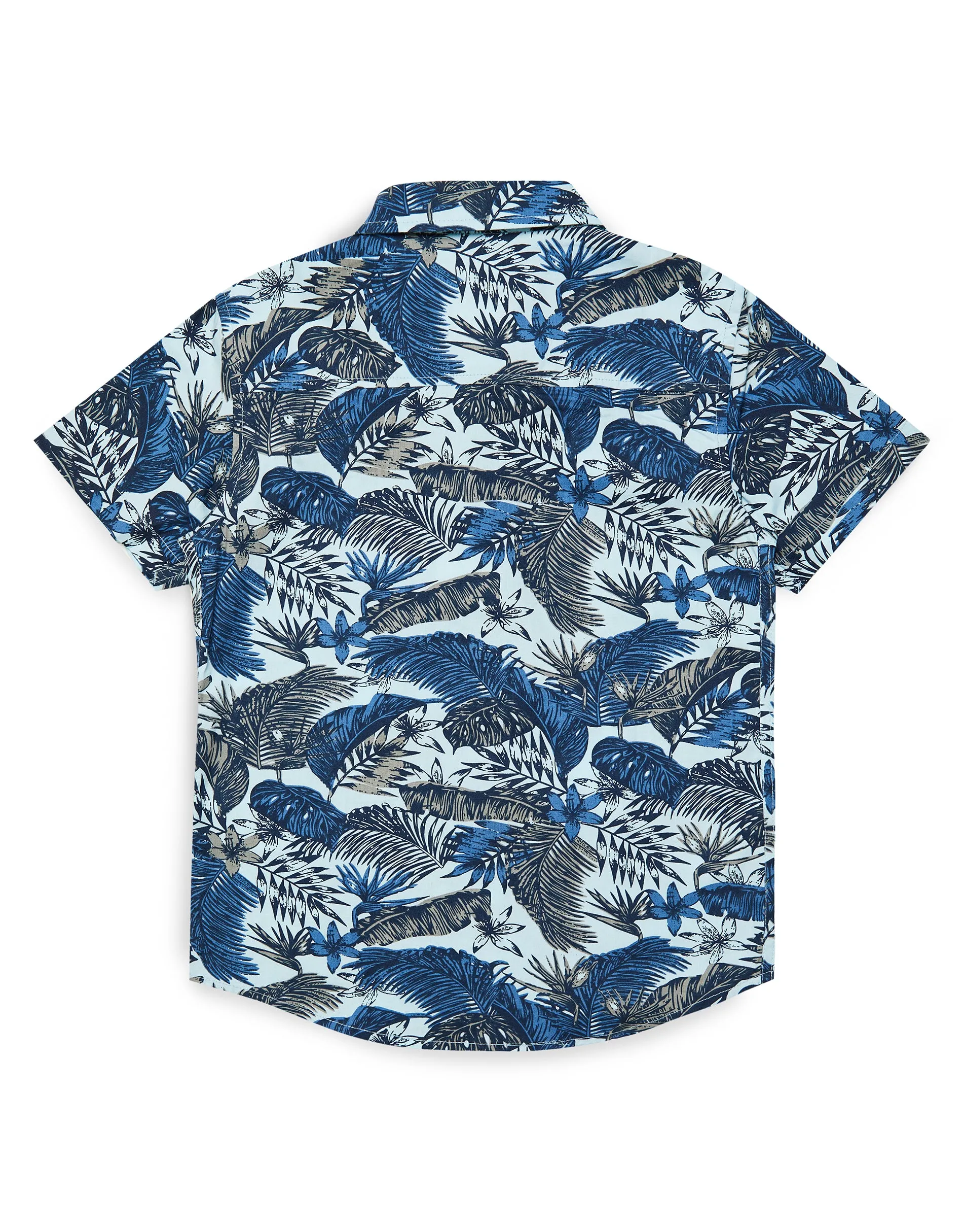 Boys' Navy Tropical Print Short Sleeve Shirt sold by Threadbare product image thumbnail 3