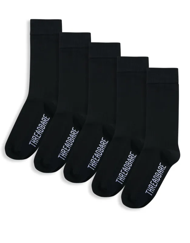 Men's Black Classic Socks (5 Pack) made by Threadbare