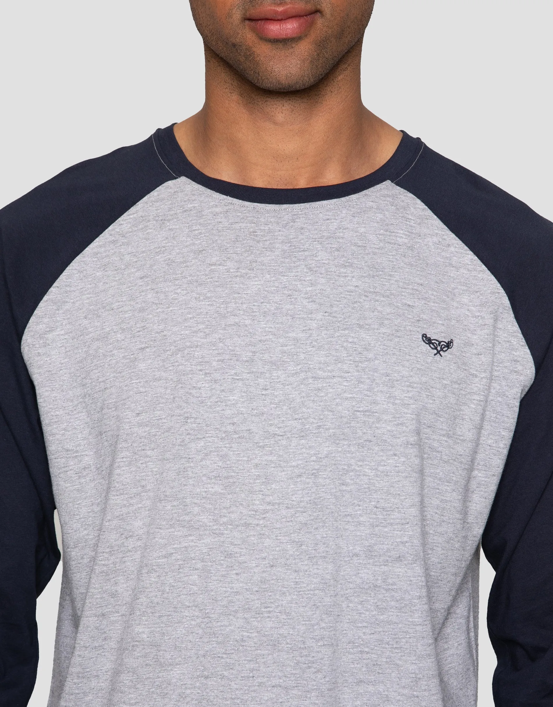 Men's Grey & Navy Raglan Sleeve Pyjamas (2-Piece Set) sold by Threadbare product image thumbnail 4