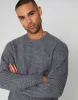 Men's Charcoal Marl Raglan Sleeve Crew Neck Jumper sold by Threadbare