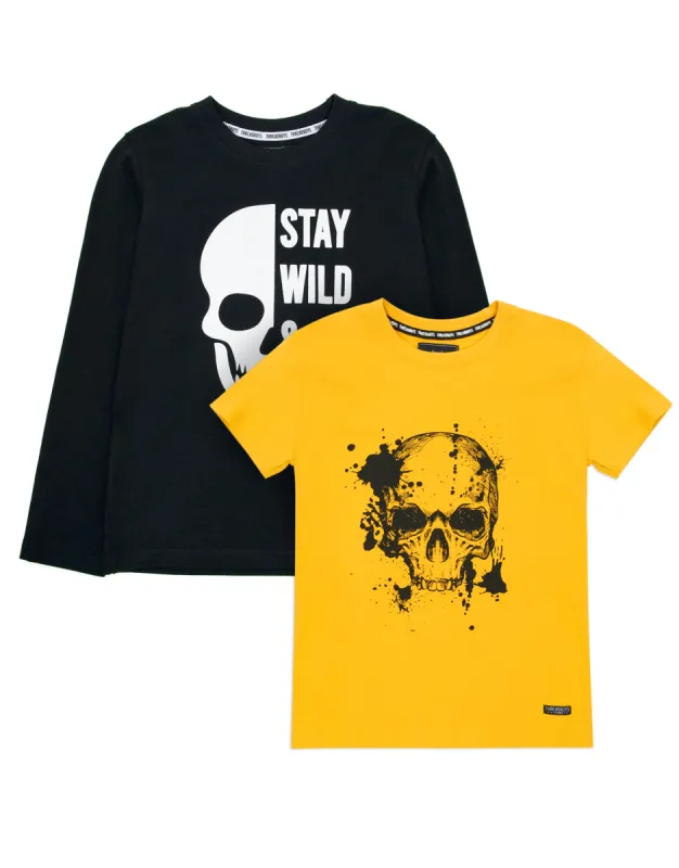 Boys' Skull T-Shirts (2 Pack) sold by Threadbare