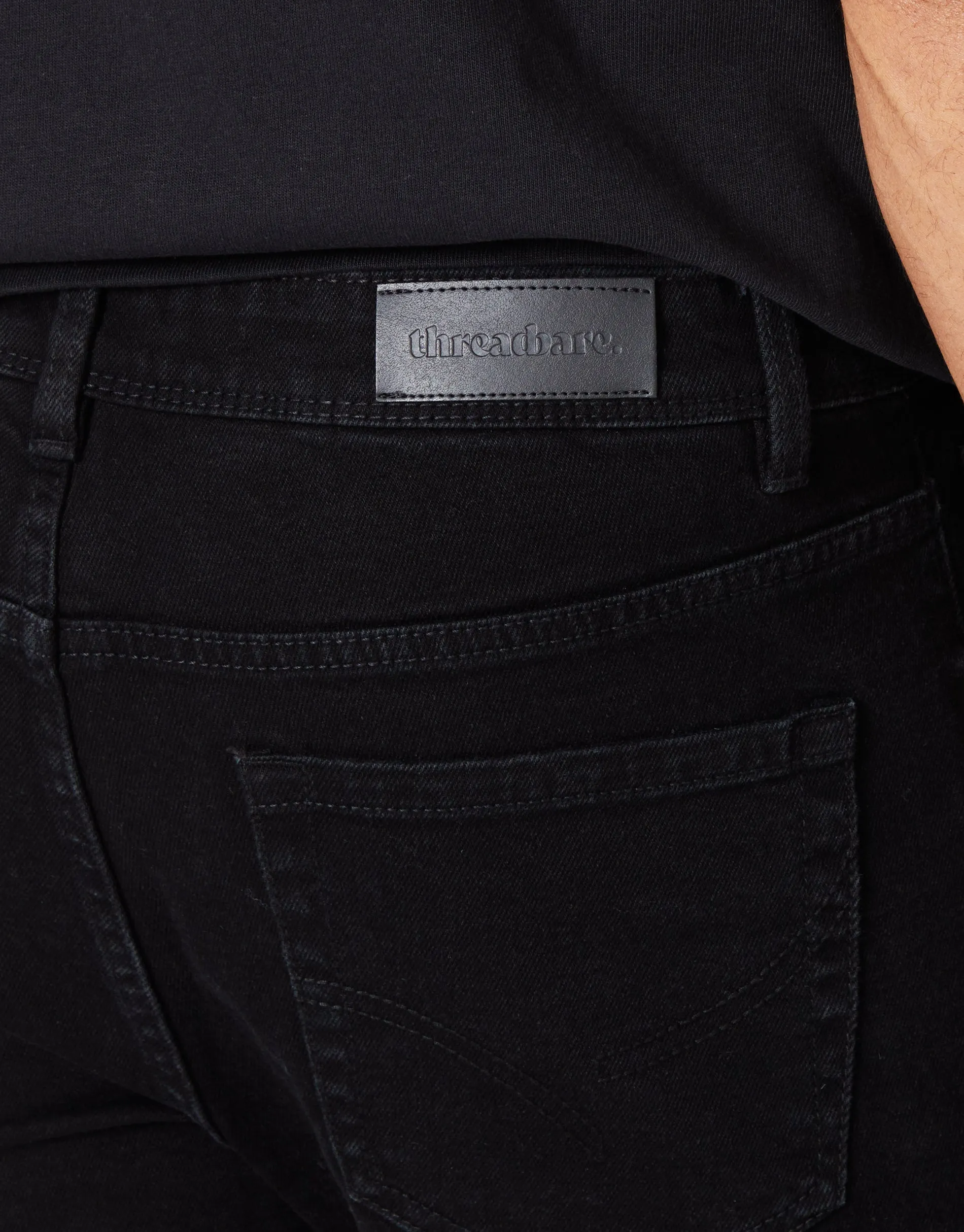 Skinny Fit Jeans in Black sold by Threadbare product image thumbnail 4