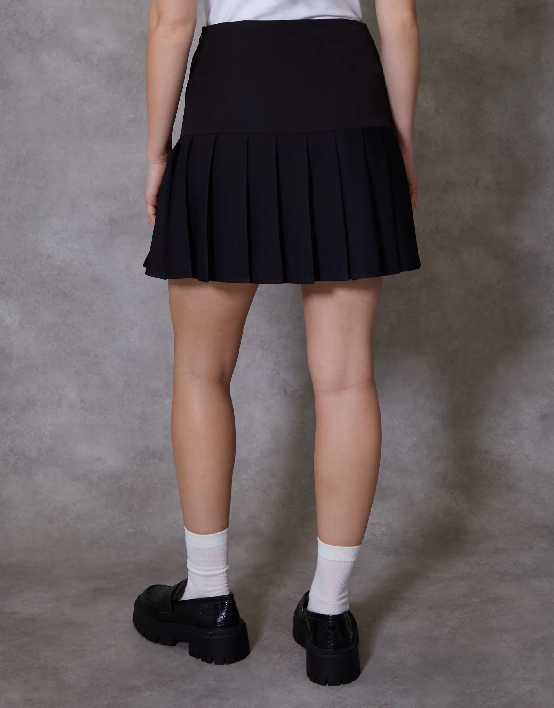 Women's Black Stretch Mini Pleated Tennis Skirt sold by Threadbare product image thumbnail 2