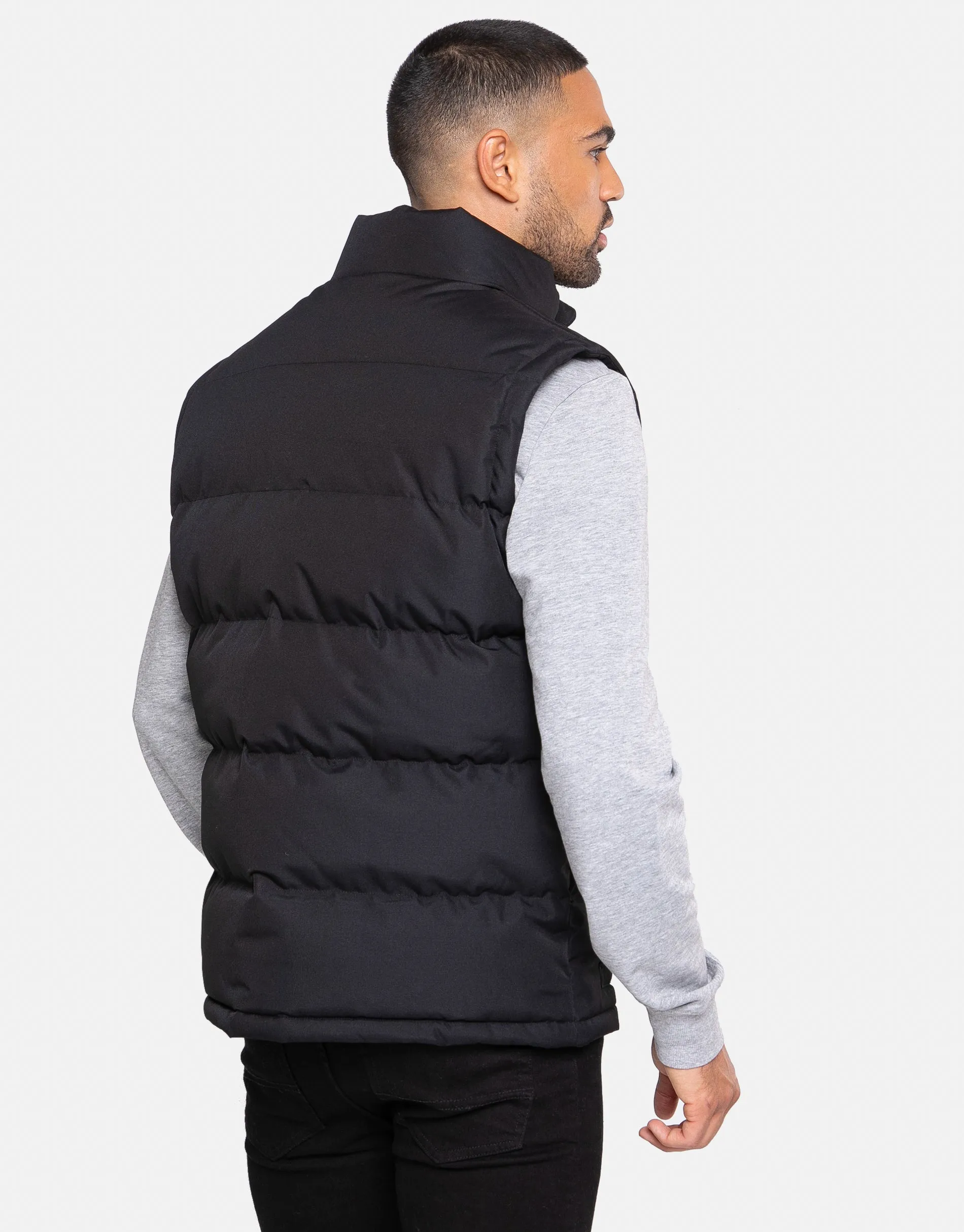 Men's Black Padded Gilet sold by Threadbare product image thumbnail 2