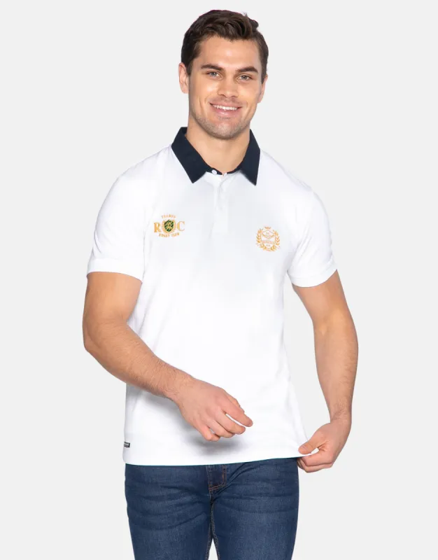 Men's Off White Short Sleeve Rugby Shirt sold by Threadbare