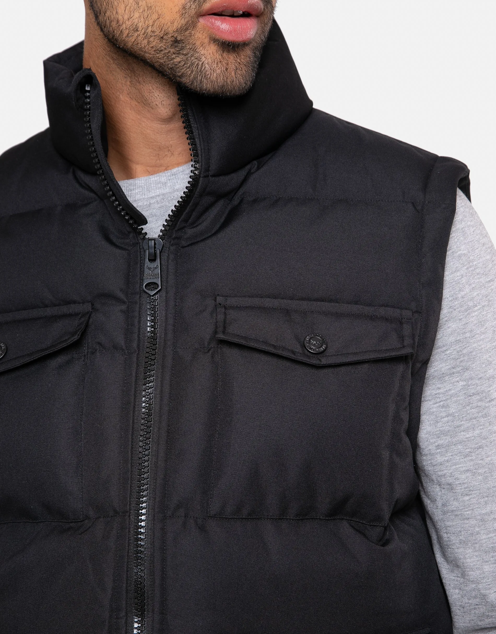 Men's Black Padded Gilet sold by Threadbare product image thumbnail 4