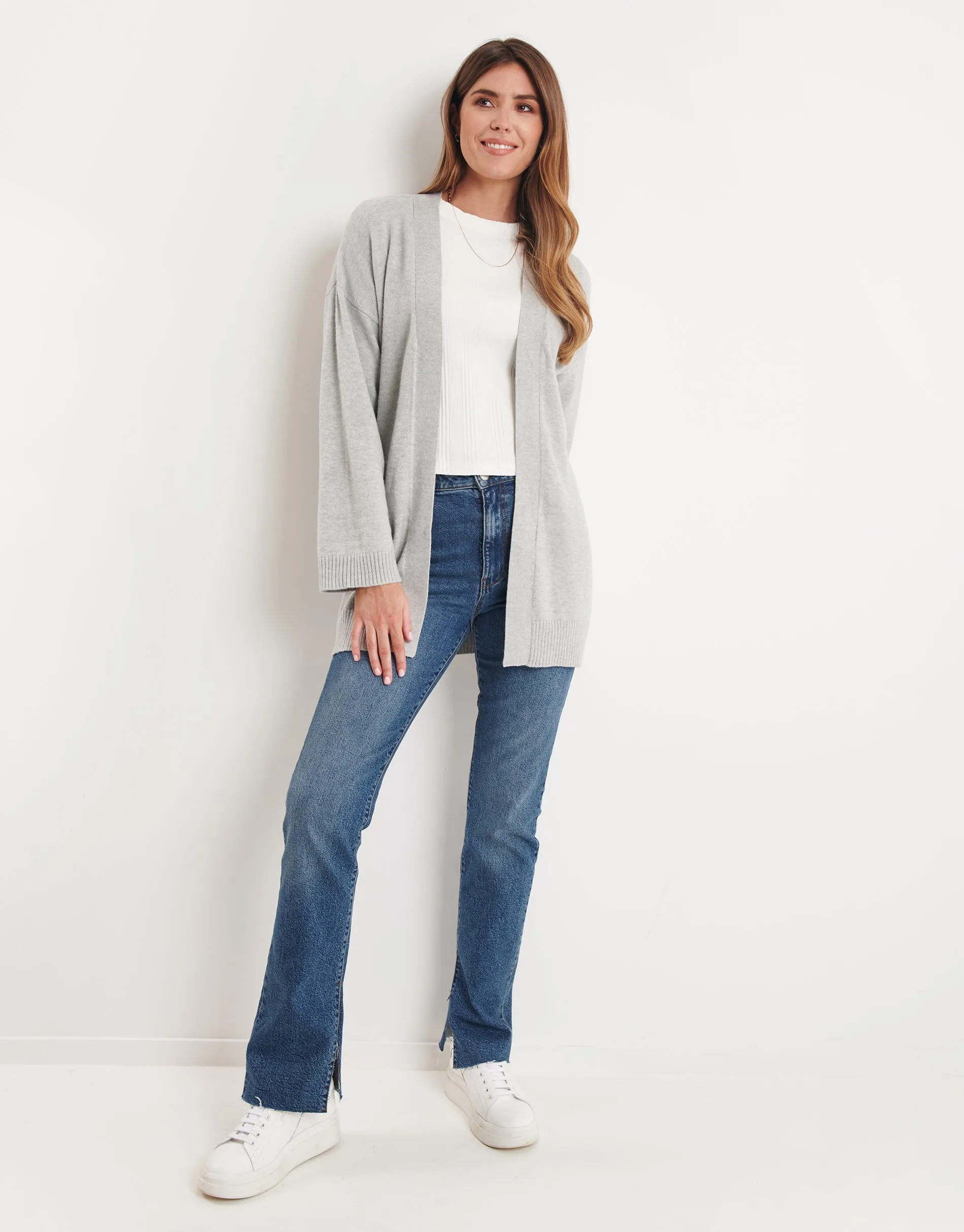 Women's Light Grey Belted Cardigan sold by Threadbare product image thumbnail 3