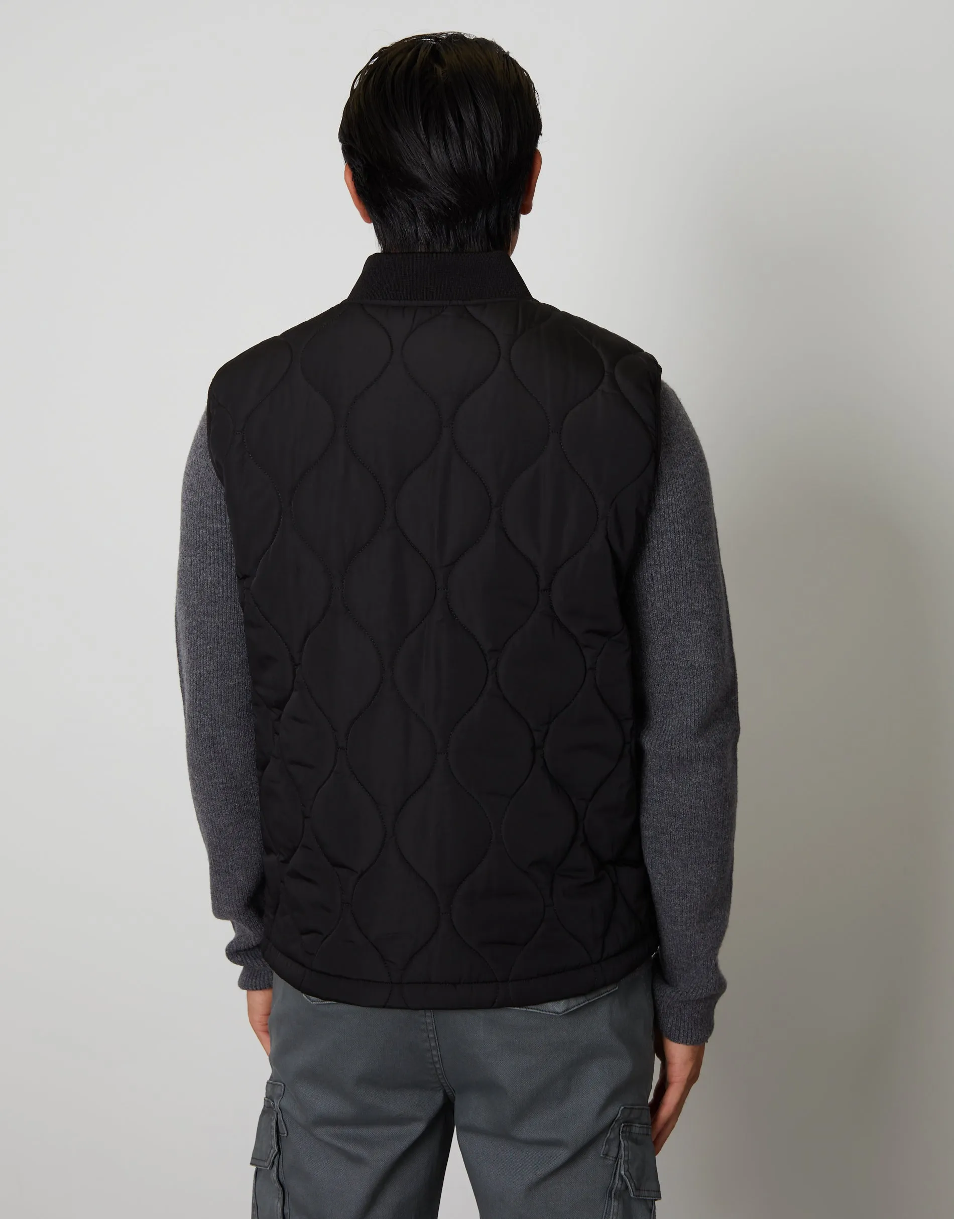 Men's Black Onion Quilted Gilet sold by Threadbare product image thumbnail 2