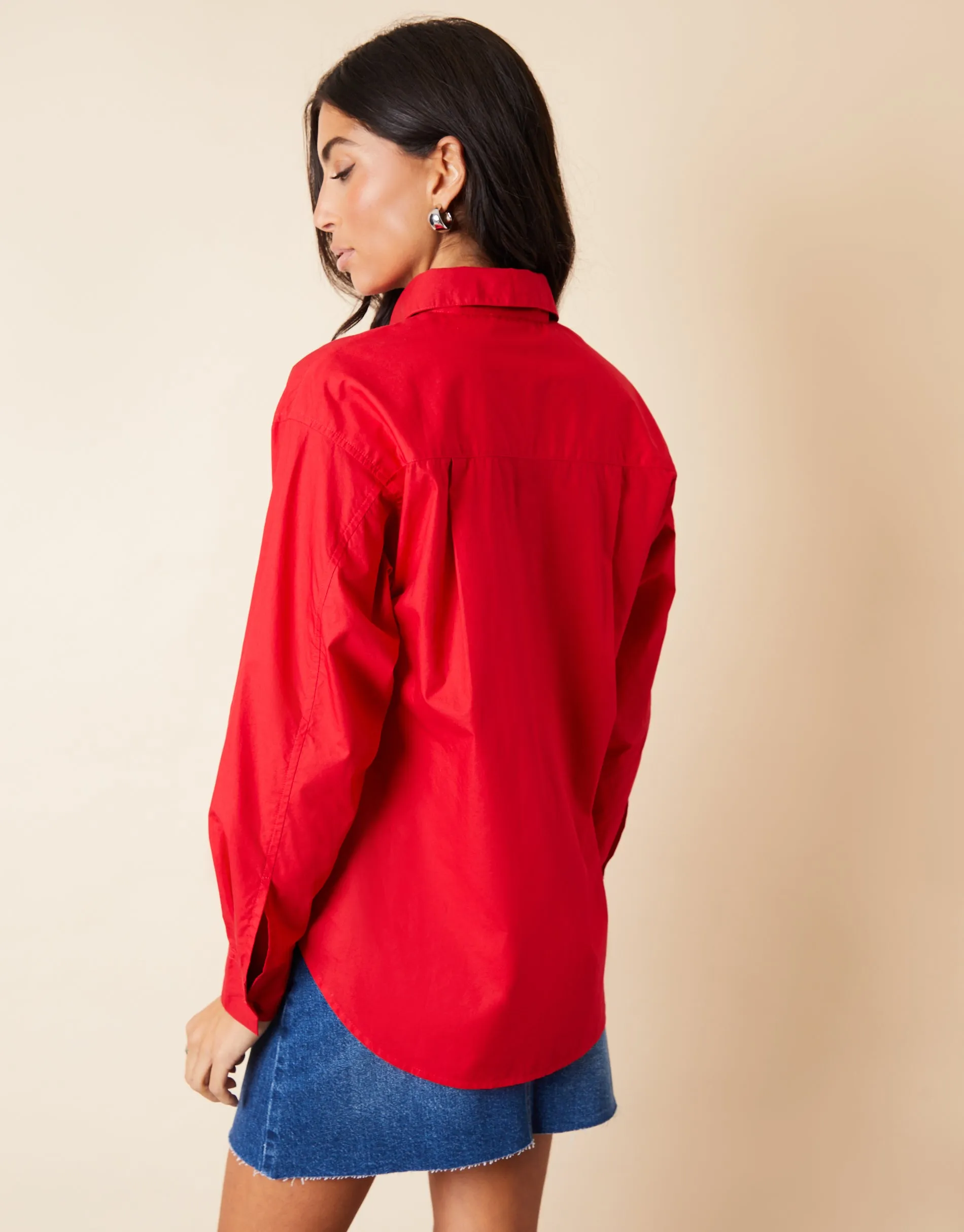 Women's Red Loose Fit Long Sleeve Shirt sold by Threadbare product image thumbnail 2