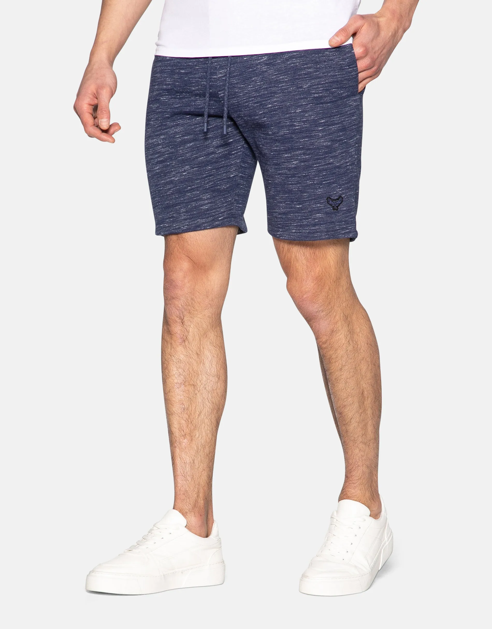 Men's Denim Blue Fleece Shorts sold by Threadbare