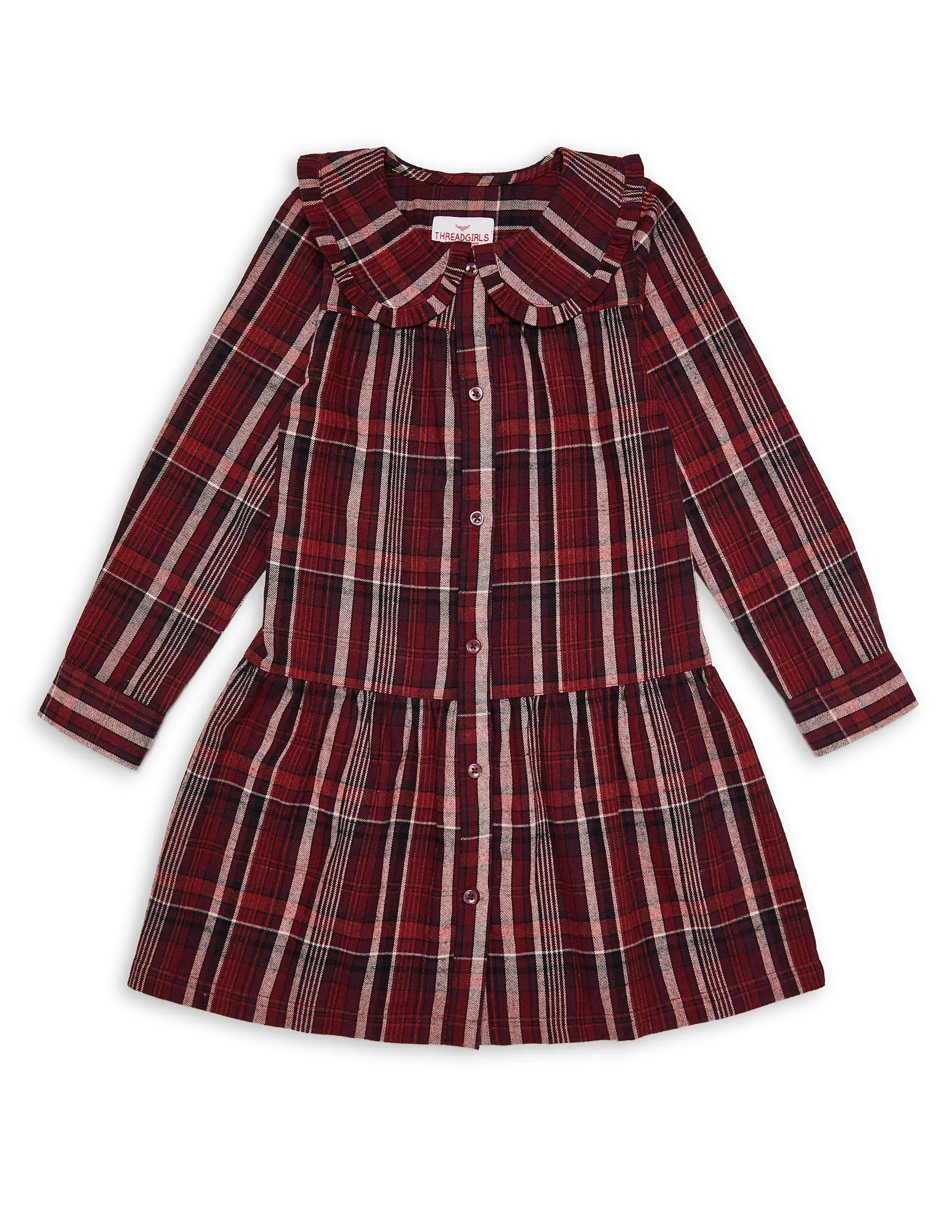 Girls' Red Check Shirt Dress sold by Threadbare product image thumbnail 2