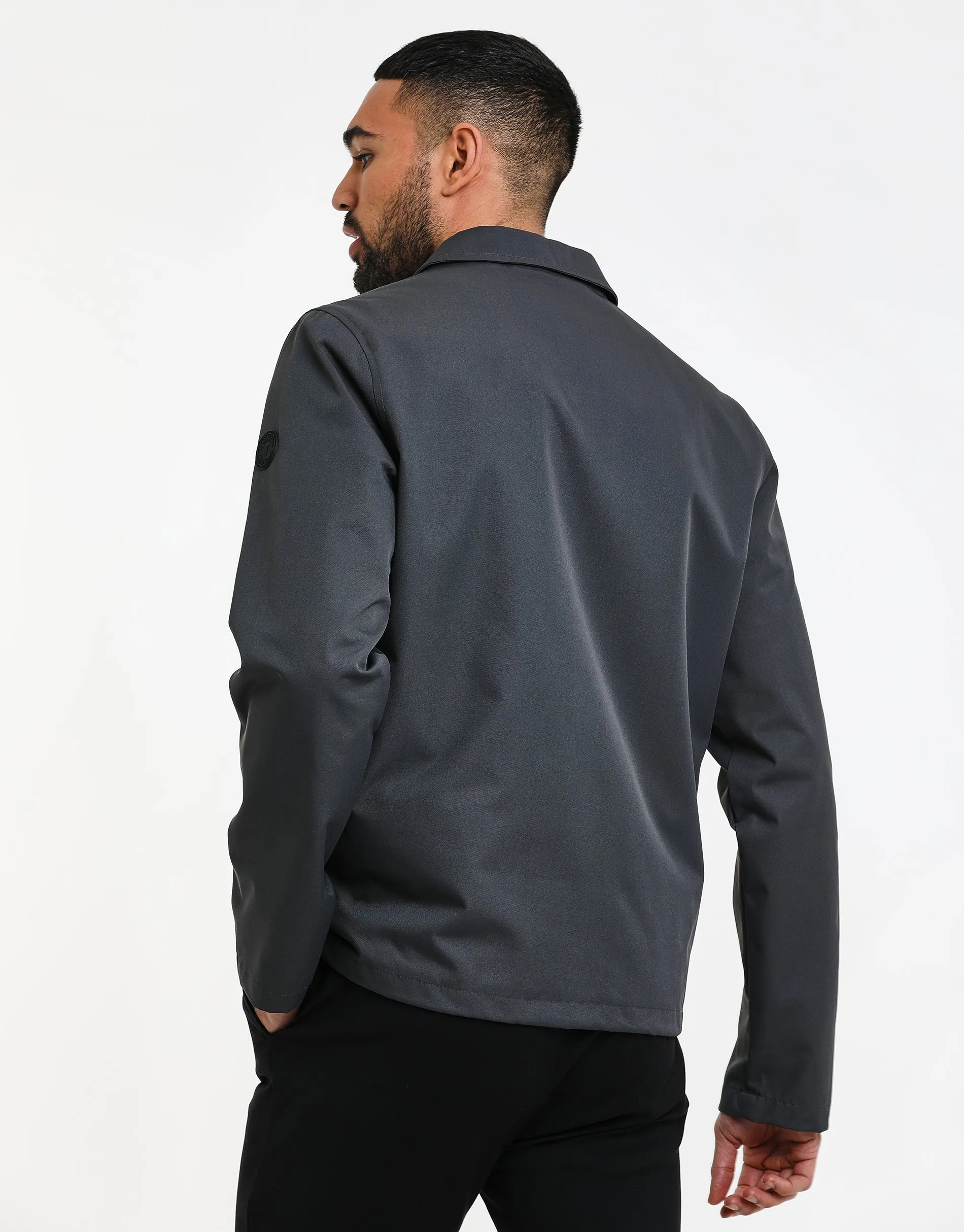 Men's Grey Coach Style Jacket sold by Threadbare product image thumbnail 2