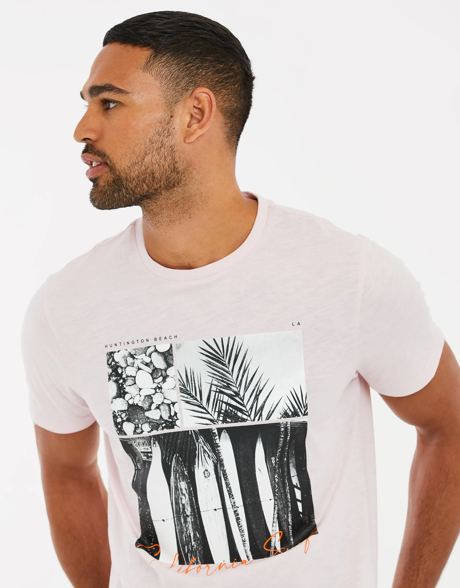 Men's Pink Surfer Graphic Print T-Shirt sold by Threadbare product image thumbnail 4