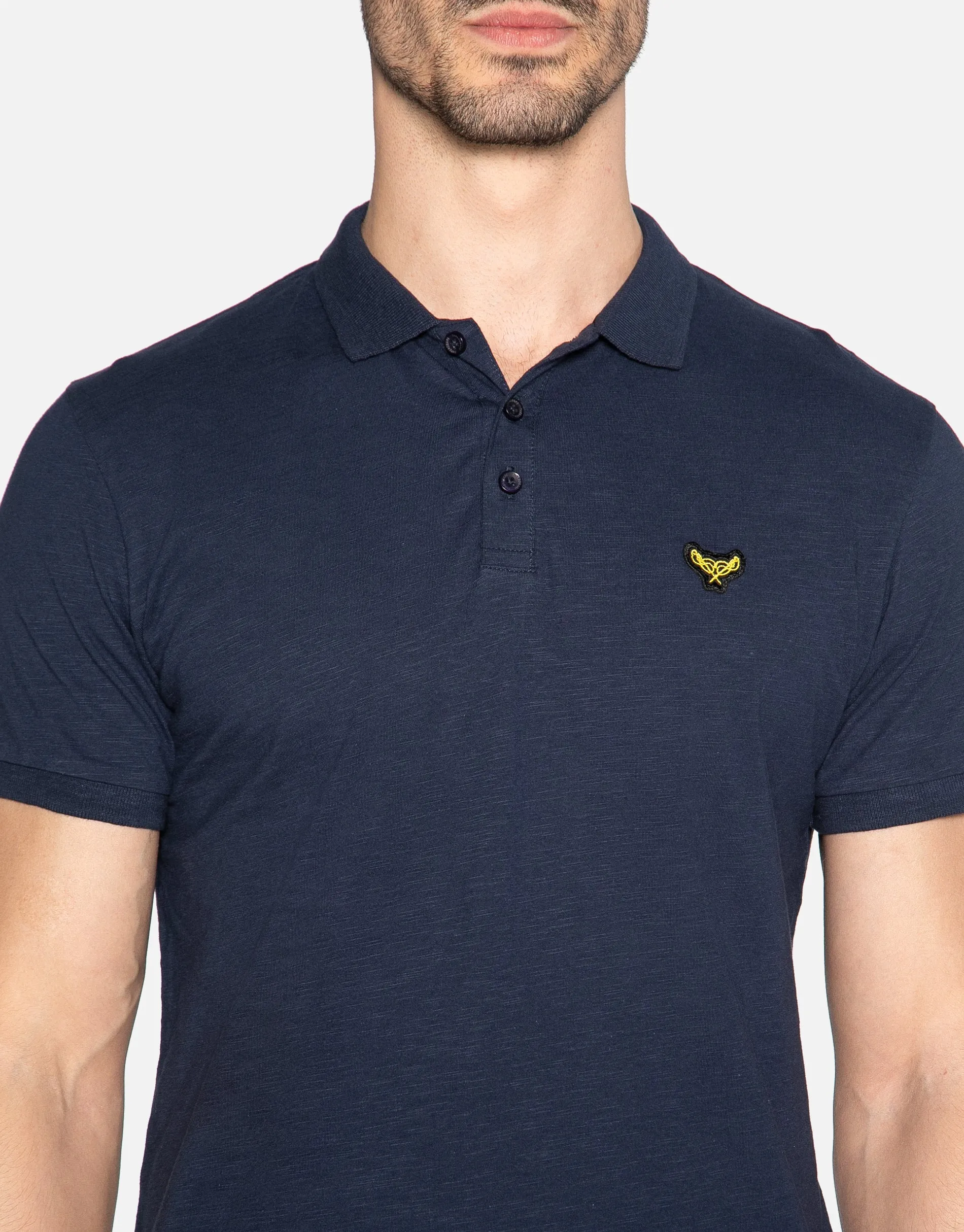 Men's Navy Short Sleeve Polo Shirt sold by Threadbare product image thumbnail 4