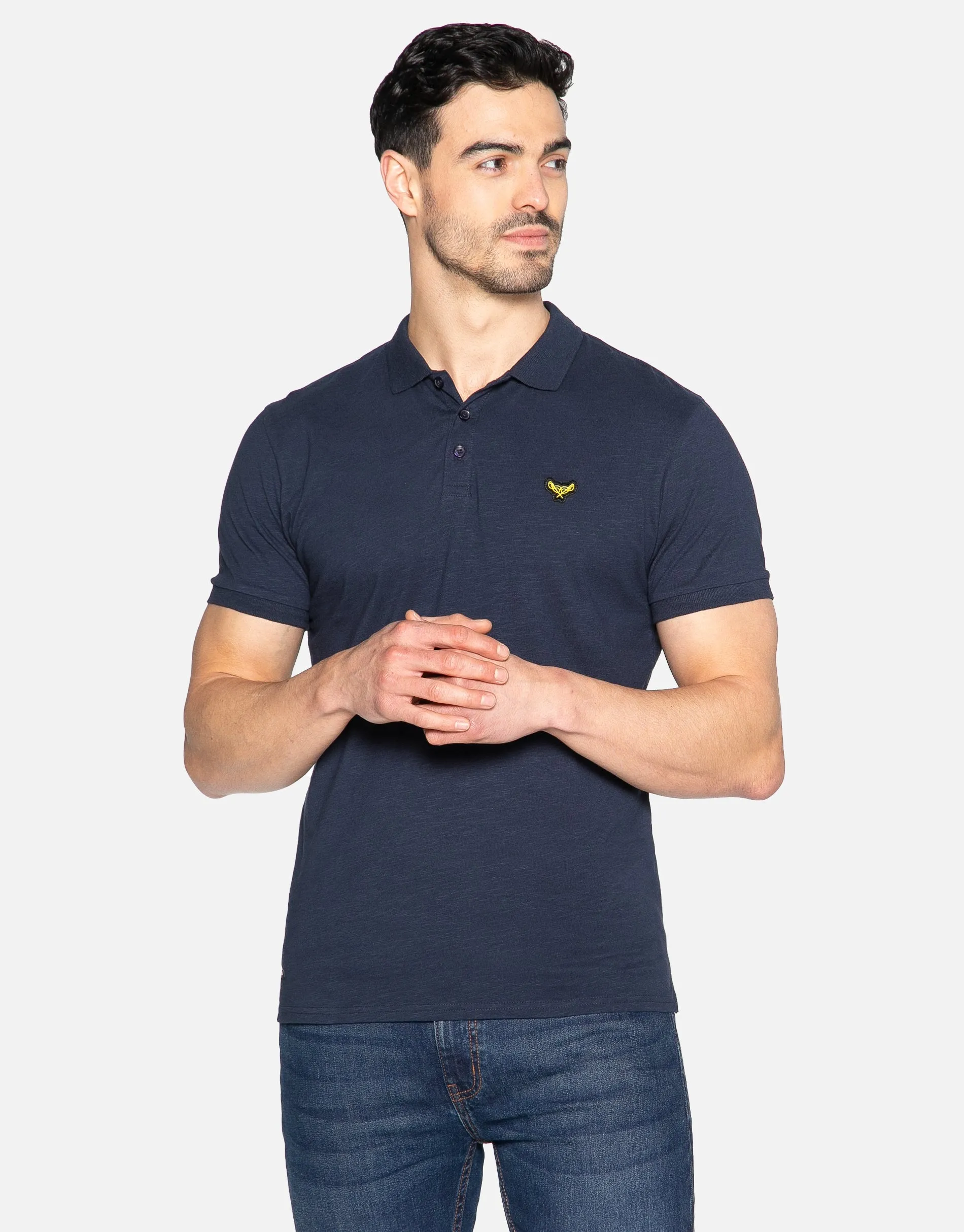 Men's Navy Short Sleeve Polo Shirt sold by Threadbare