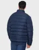 Men's Navy Funnel Neck Puffer Jacket sold by Threadbare