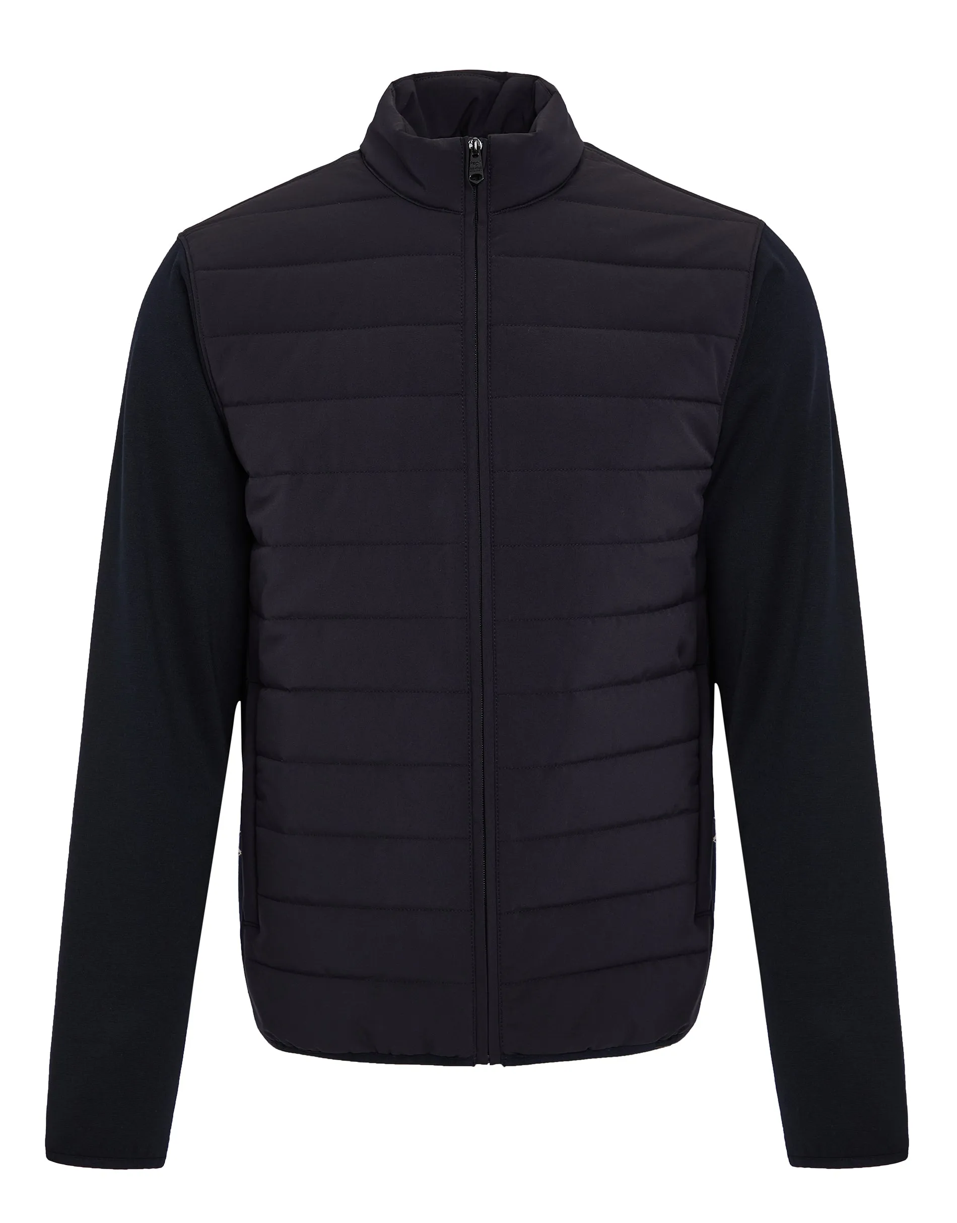 Threadbare Luxe Men's Navy Quilted Hybrid Funnel Neck Jacket sold by Threadbare product image thumbnail 5