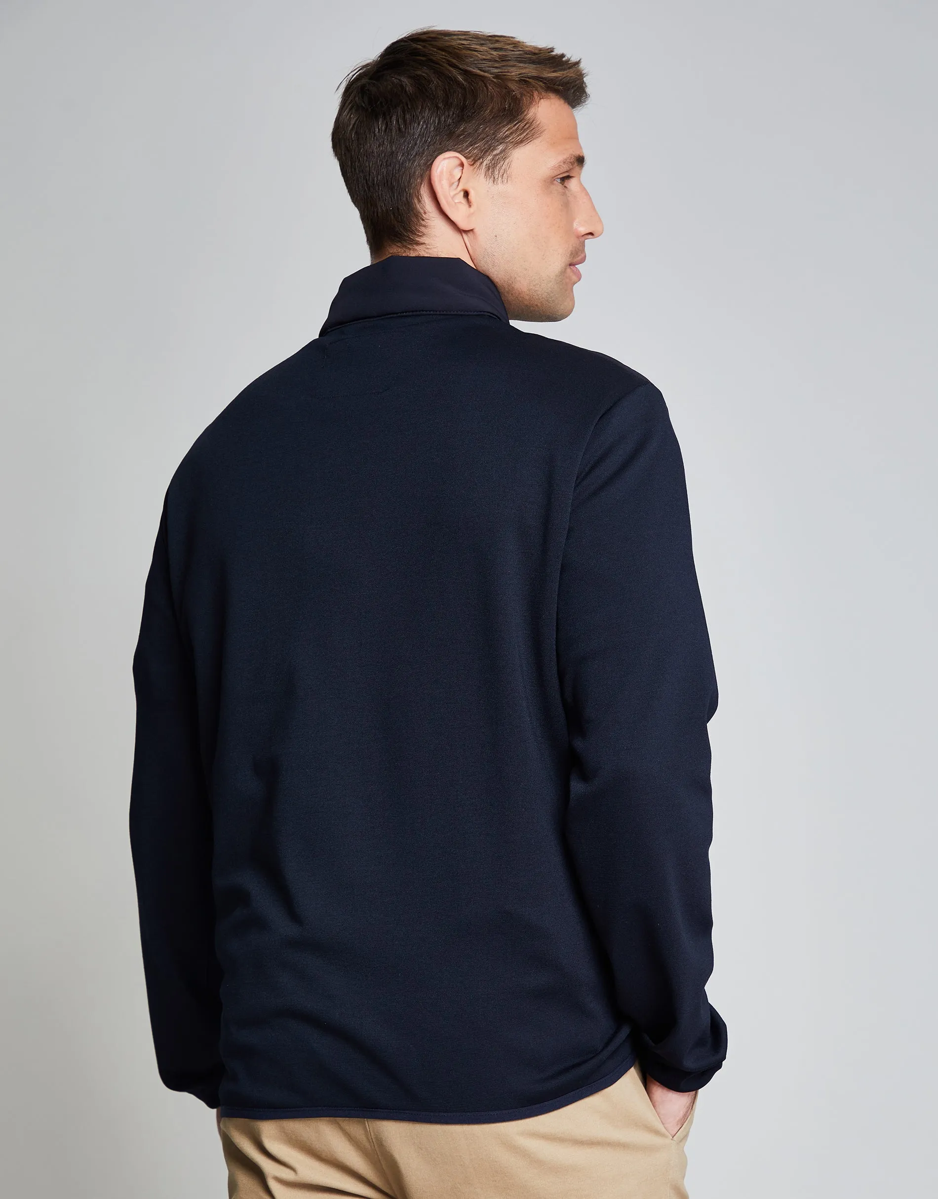 Threadbare Luxe Men's Navy Quilted Hybrid Funnel Neck Jacket sold by Threadbare product image thumbnail 2