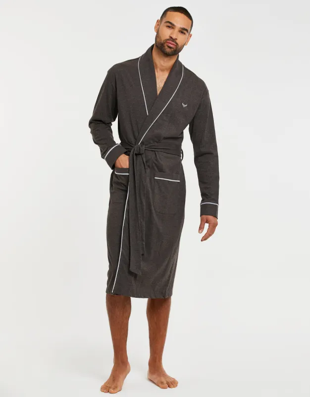 Men's Charcoal Marl Lightweight Dressing Gown sold by Threadbare