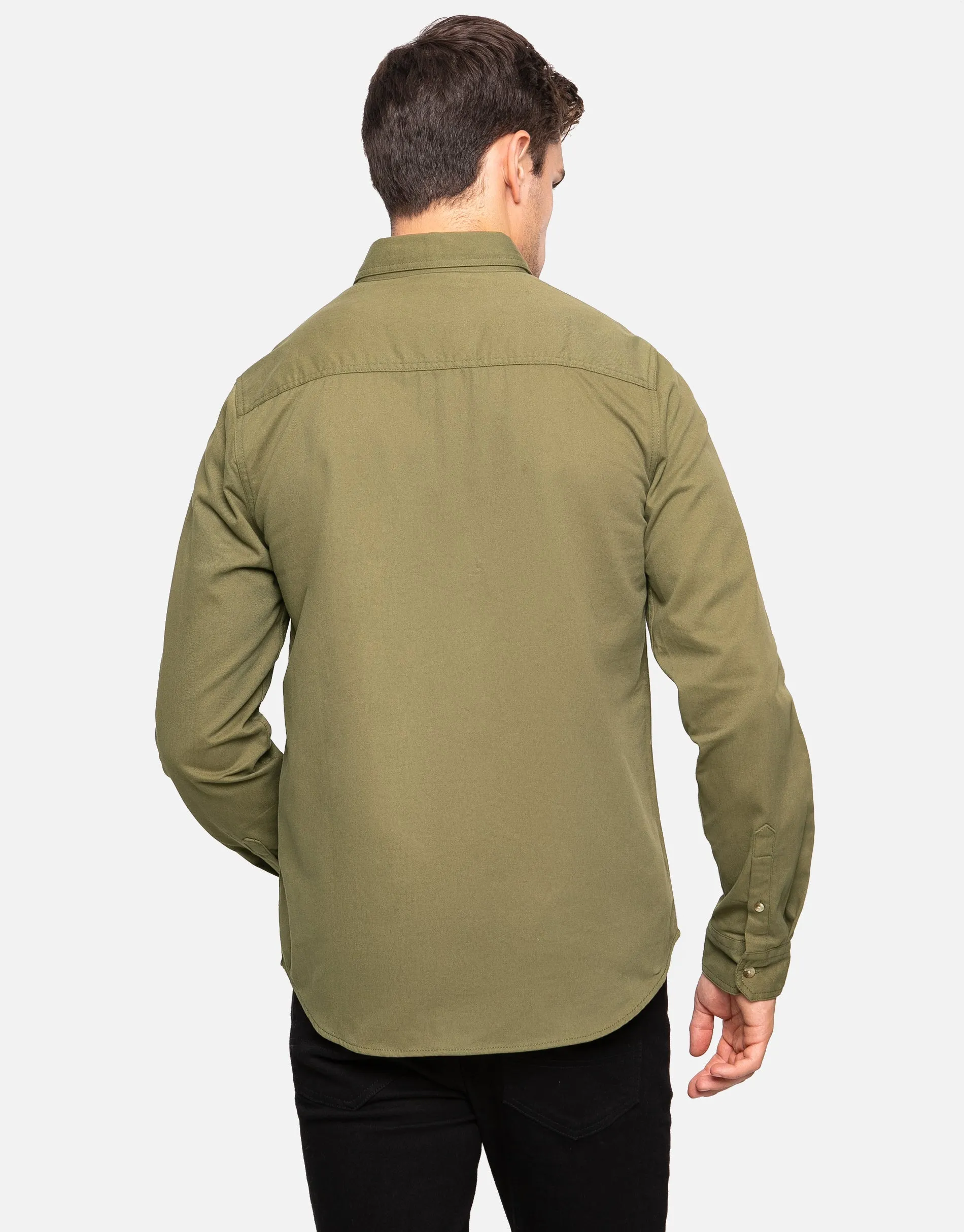 Men's Khaki Plain Long Sleeve Shirt sold by Threadbare product image thumbnail 2