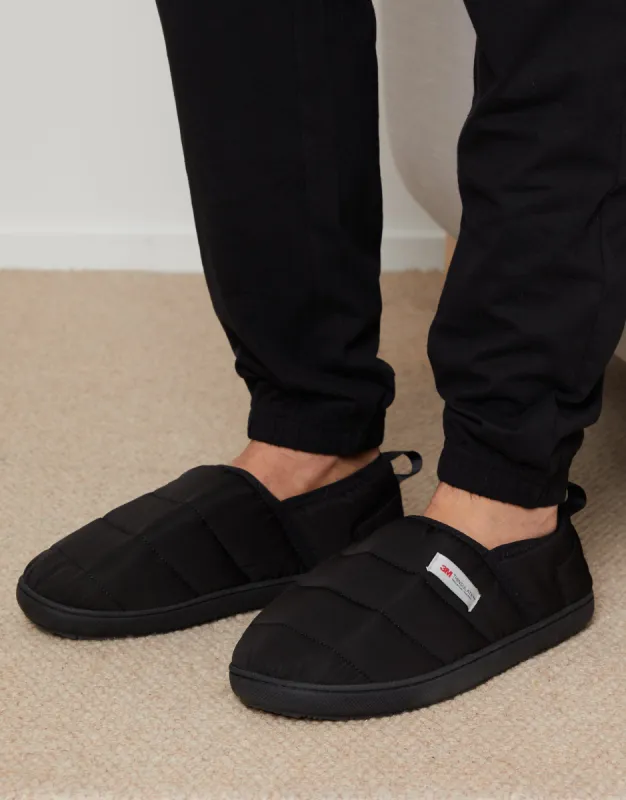 Threadbare Men's Black Thinsulate Padded Winter Mule Slippers sold by Threadbare