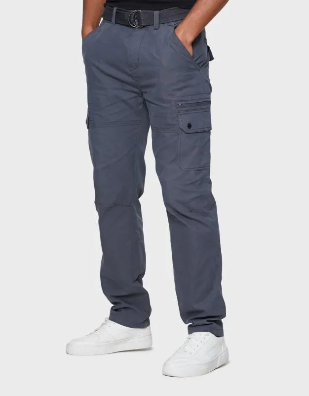 Threadbare Men's Charcoal Grey Belted Cargo Trousers sold by Threadbare