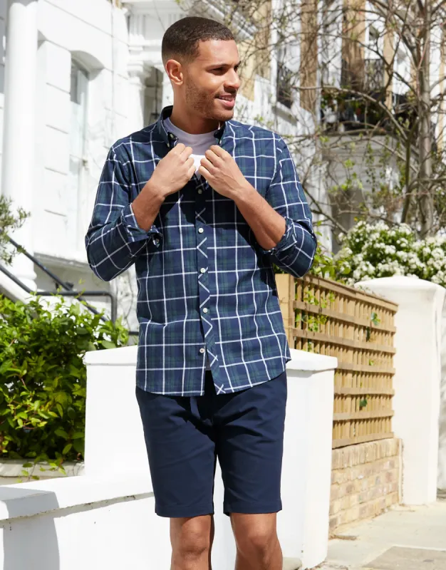 Men's Green Sicily Check Long Sleeve Shirt sold by Threadbare