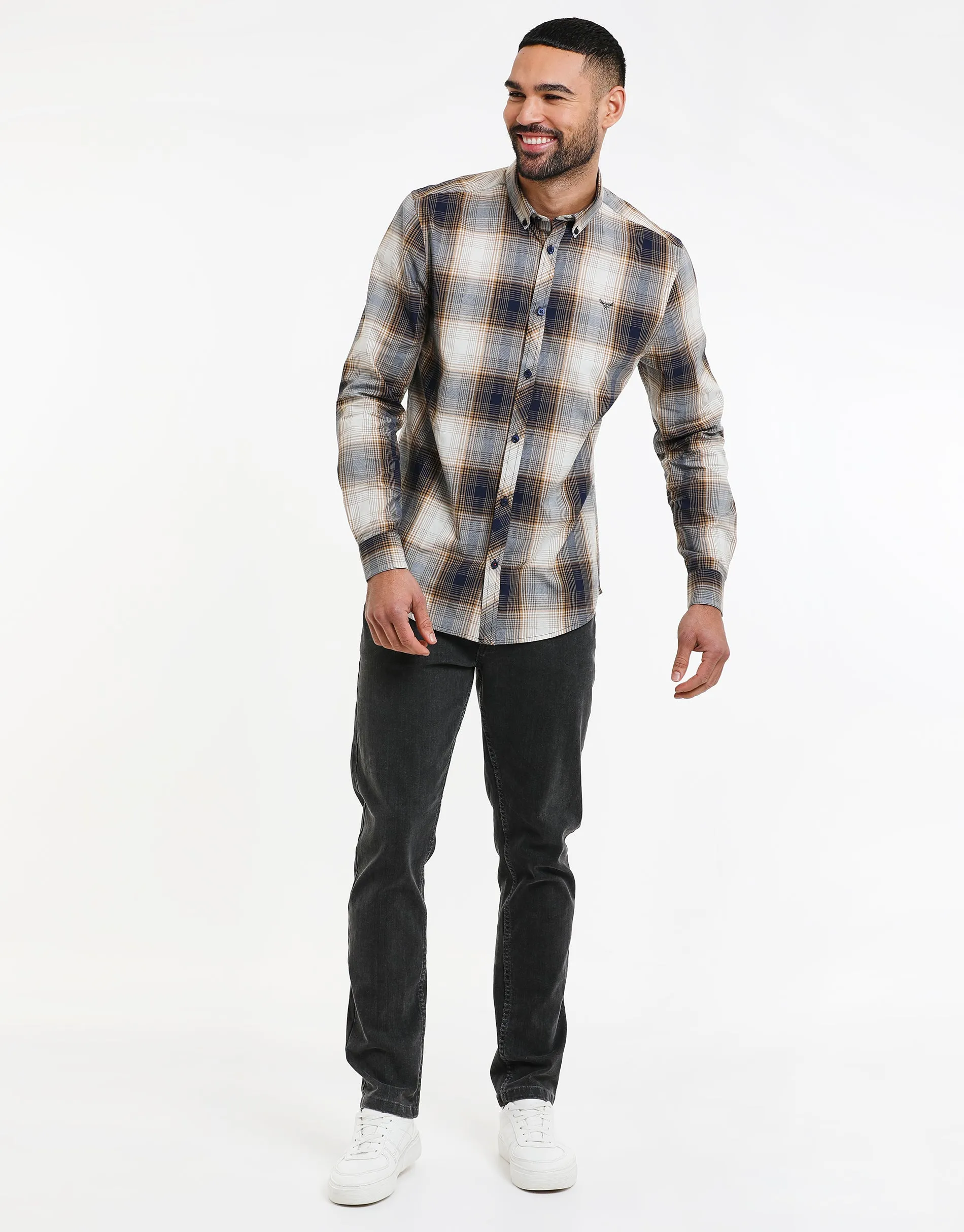 Men's Umbria Check Long Sleeve Shirt sold by Threadbare product image thumbnail 3