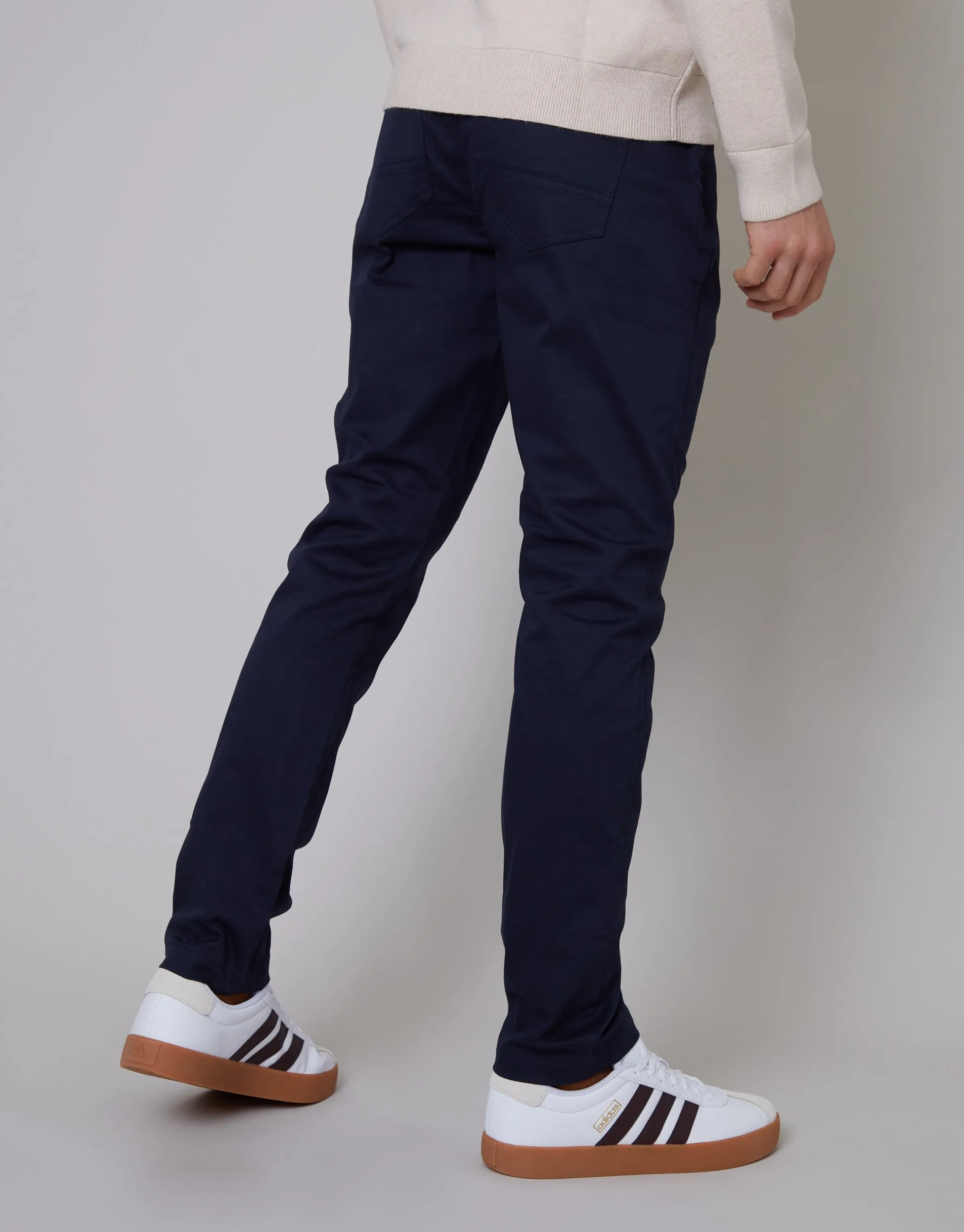 Men's Navy Slim Fit 5 Pocket Chino Trousers sold by Threadbare product image thumbnail 2