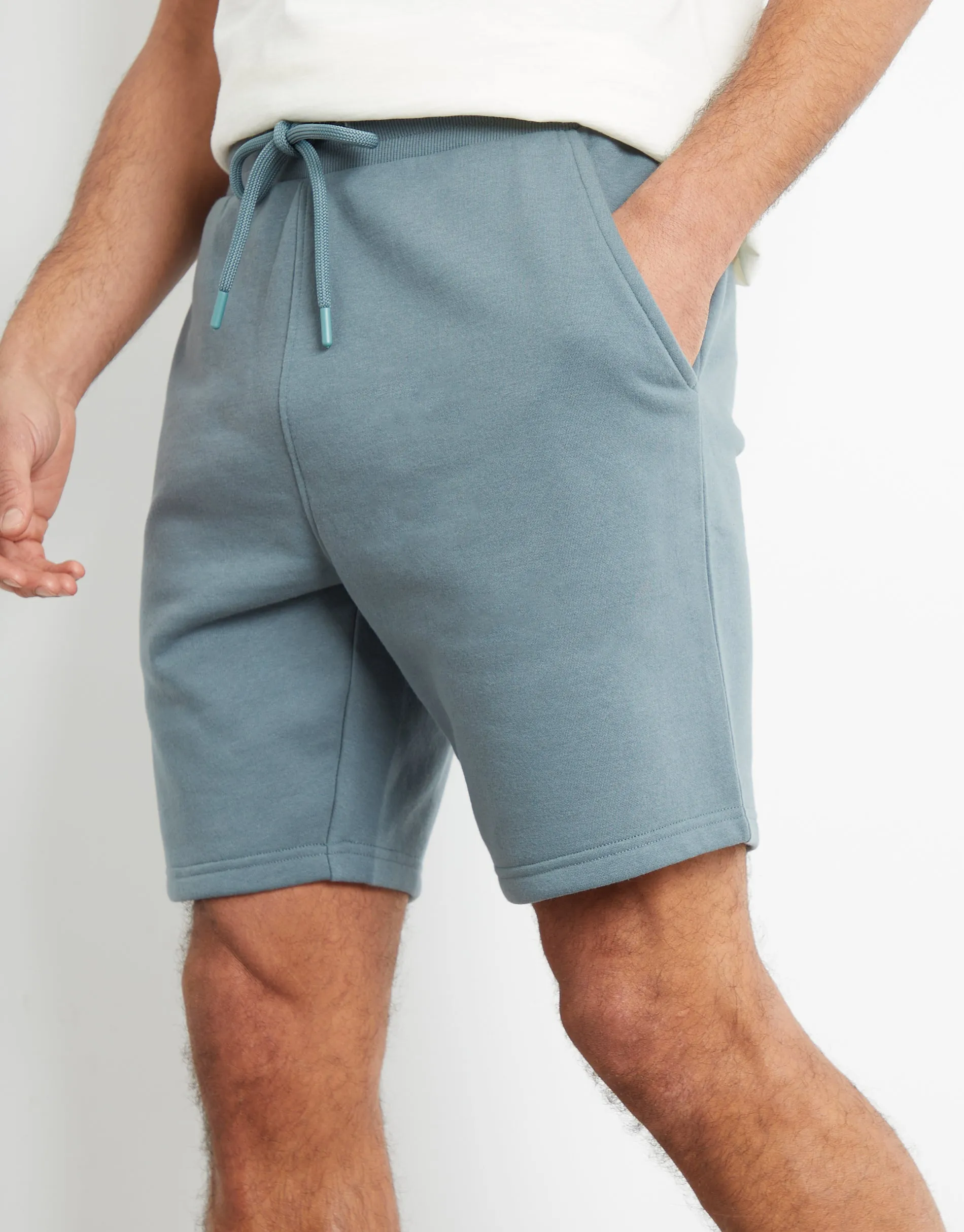 Blue Grey Sweat Shorts sold by Threadbare