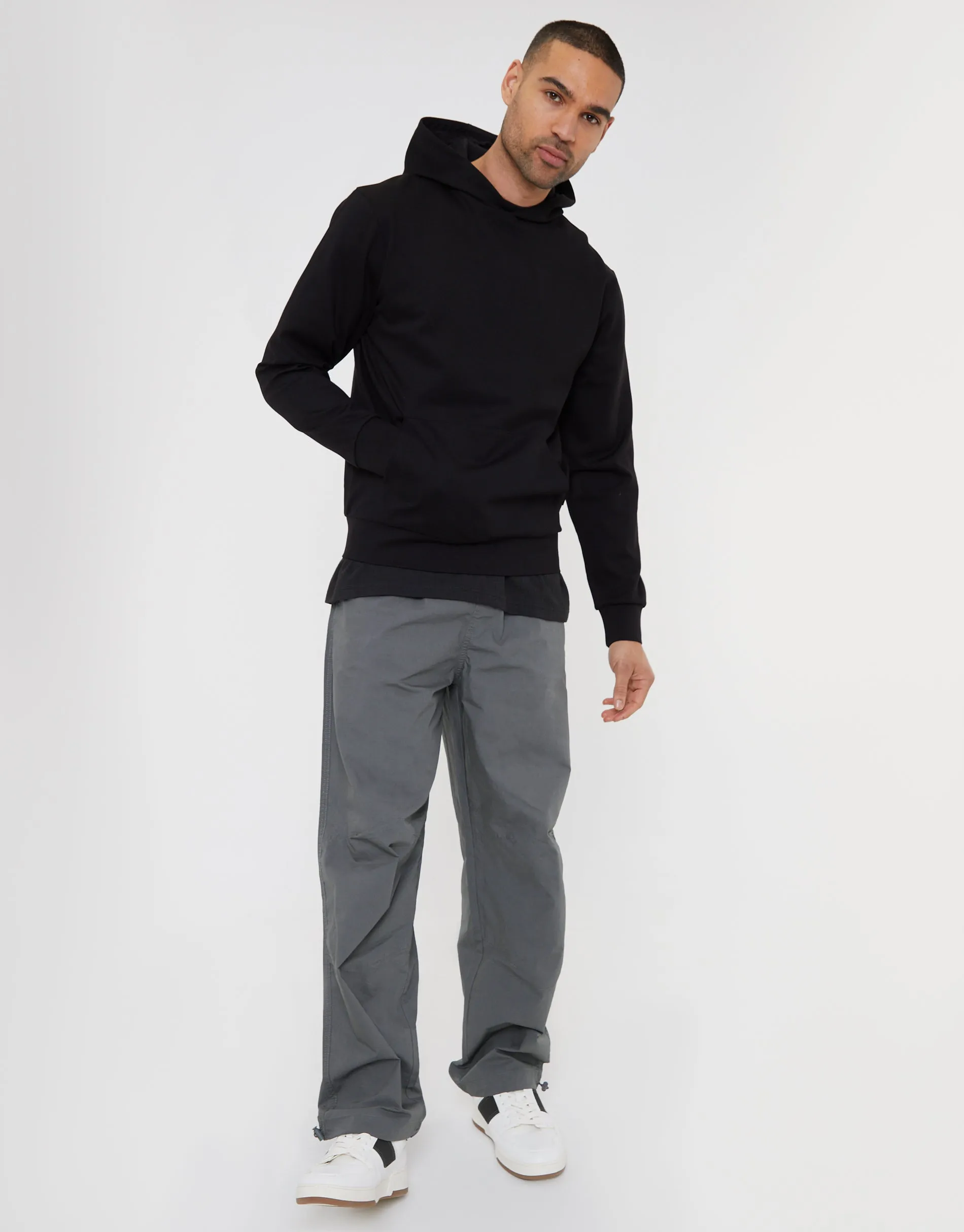 Slate Grey Relaxed Fit Jogger Style Cuffed Trousers sold by Threadbare product image thumbnail 3