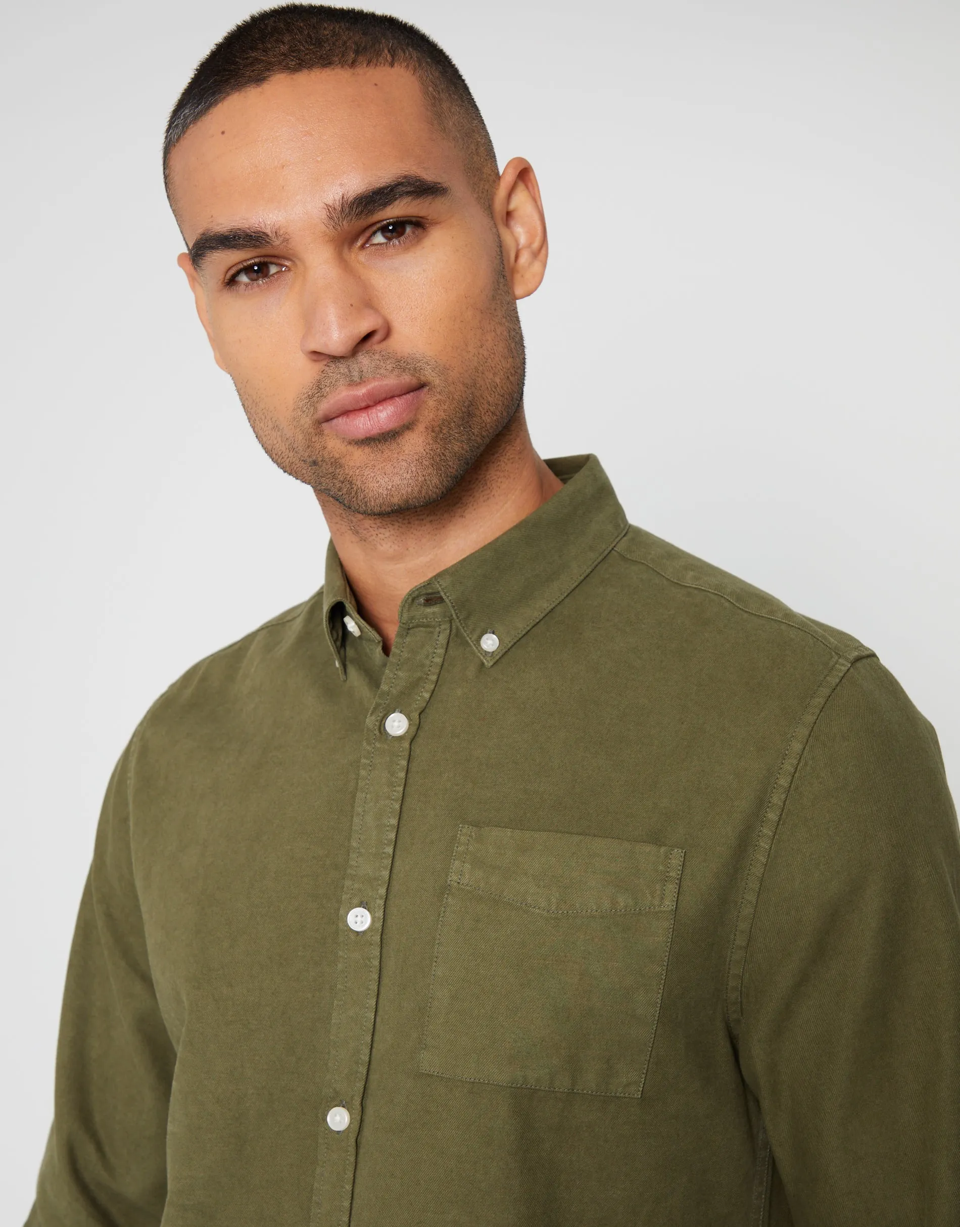 Men's Khaki Long Sleeve Shirt sold by Threadbare product image thumbnail 4