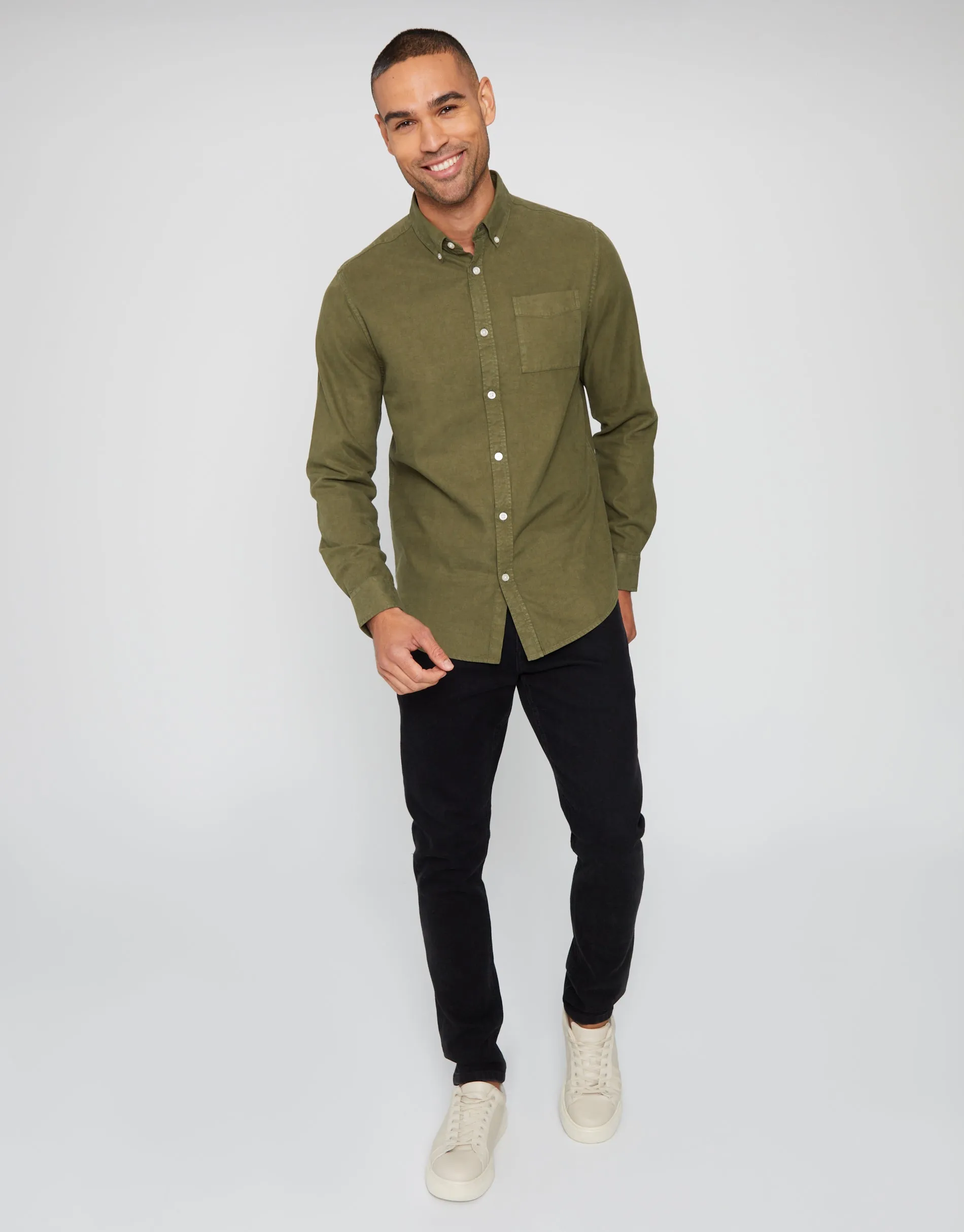 Men's Khaki Long Sleeve Shirt sold by Threadbare product image thumbnail 3