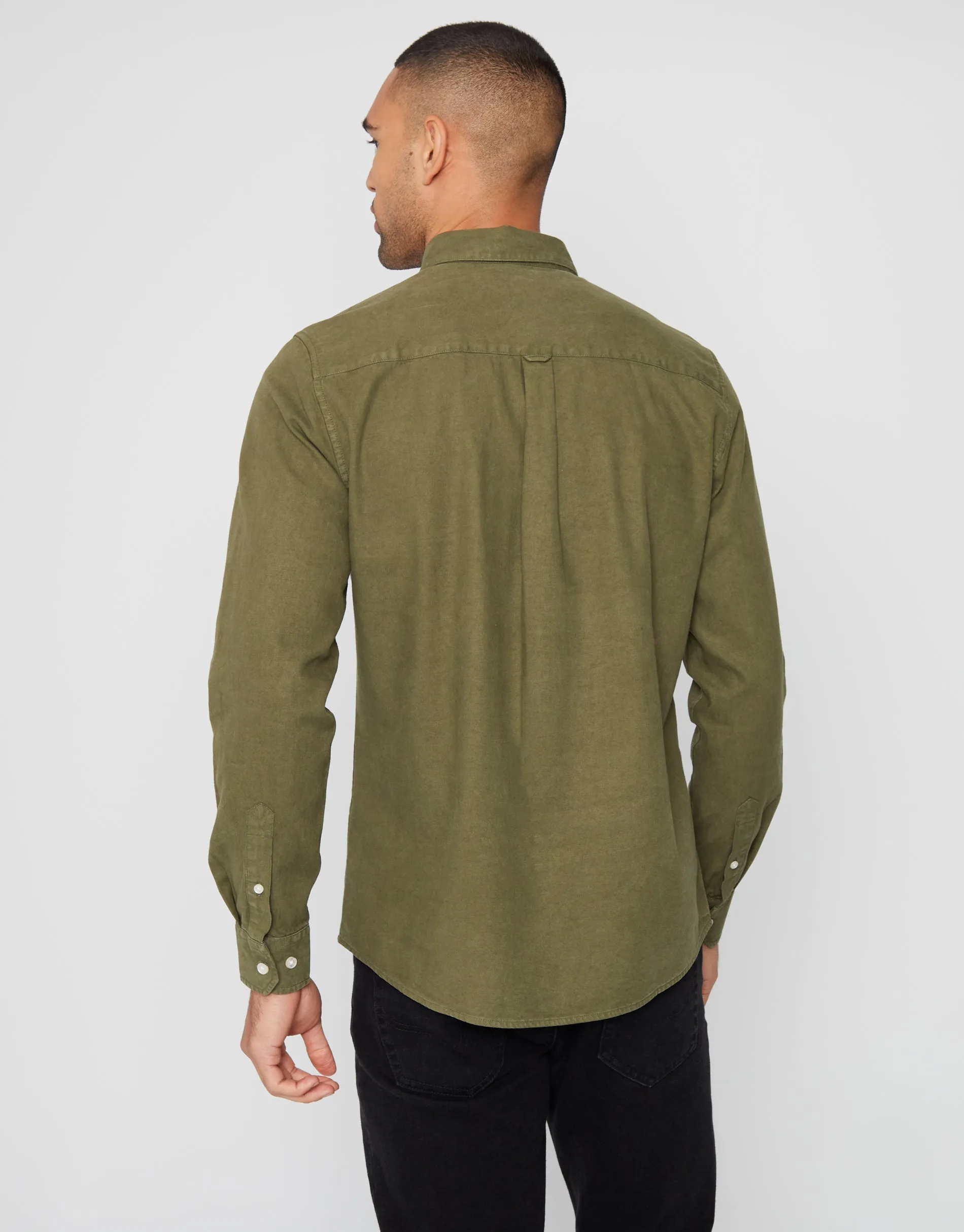 Men's Khaki Long Sleeve Shirt sold by Threadbare product image thumbnail 2