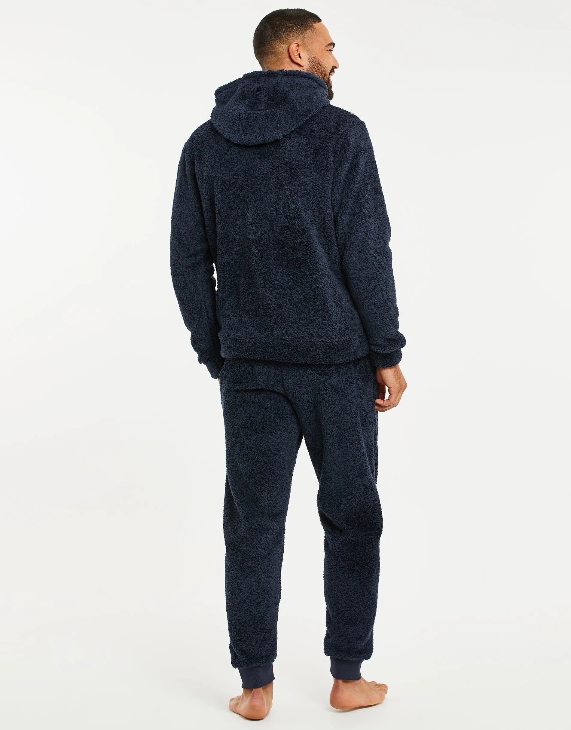Navy Borg Hoodie Lounge Set (2-Piece Set) sold by Threadbare product image thumbnail 2