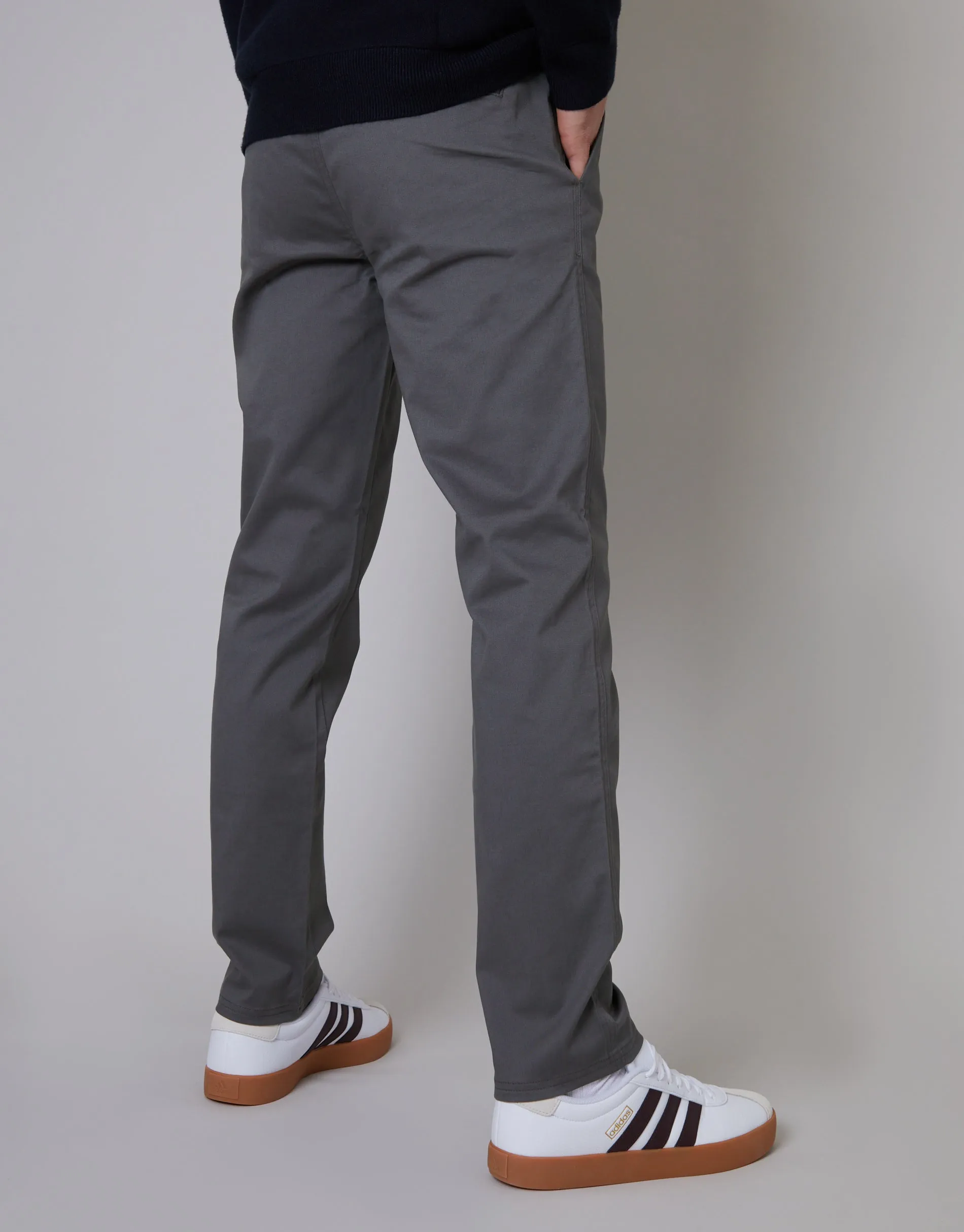 Slate Grey Regular Fit Chino Trousers sold by Threadbare product image thumbnail 2