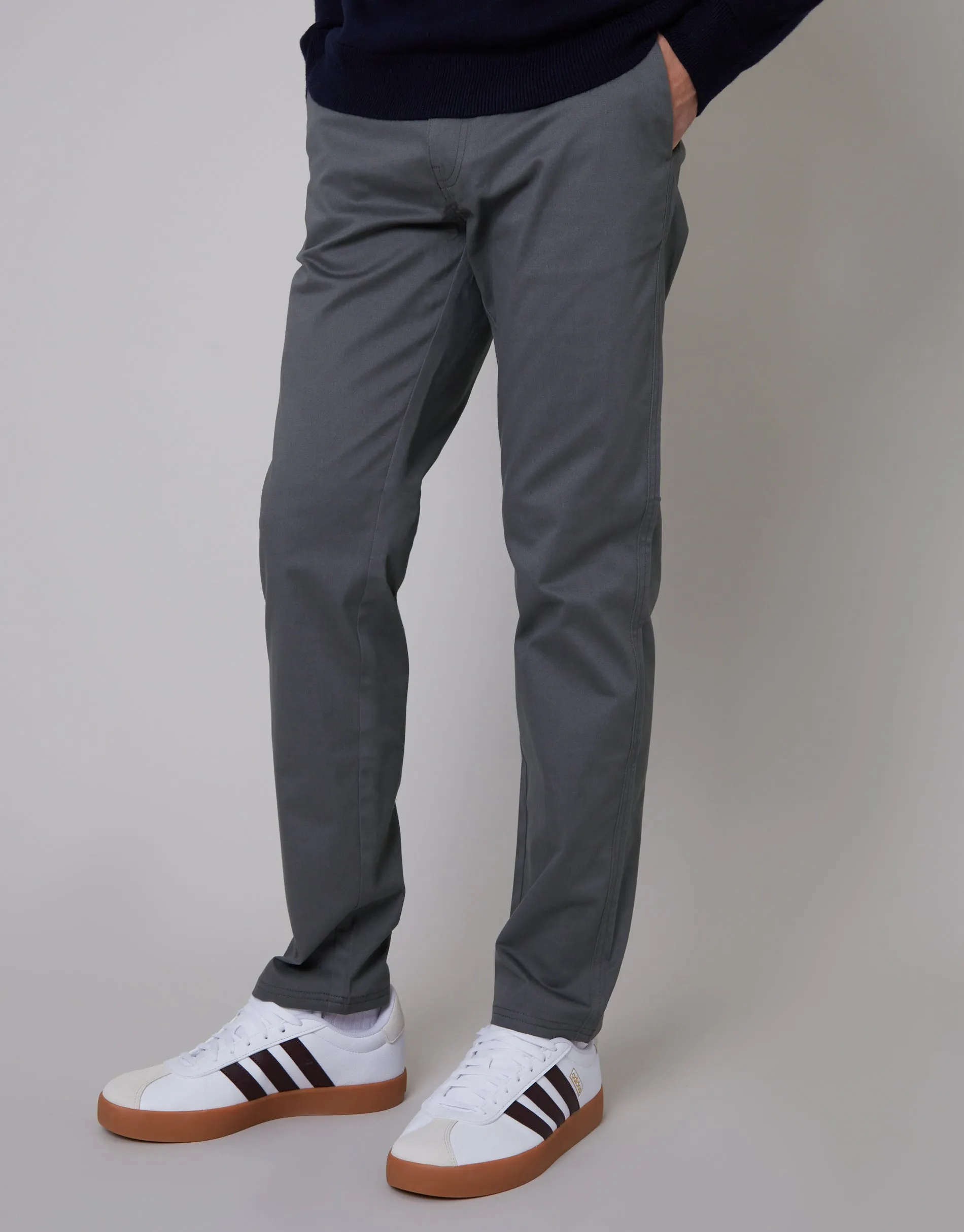 Slate Grey Regular Fit Chino Trousers sold by Threadbare