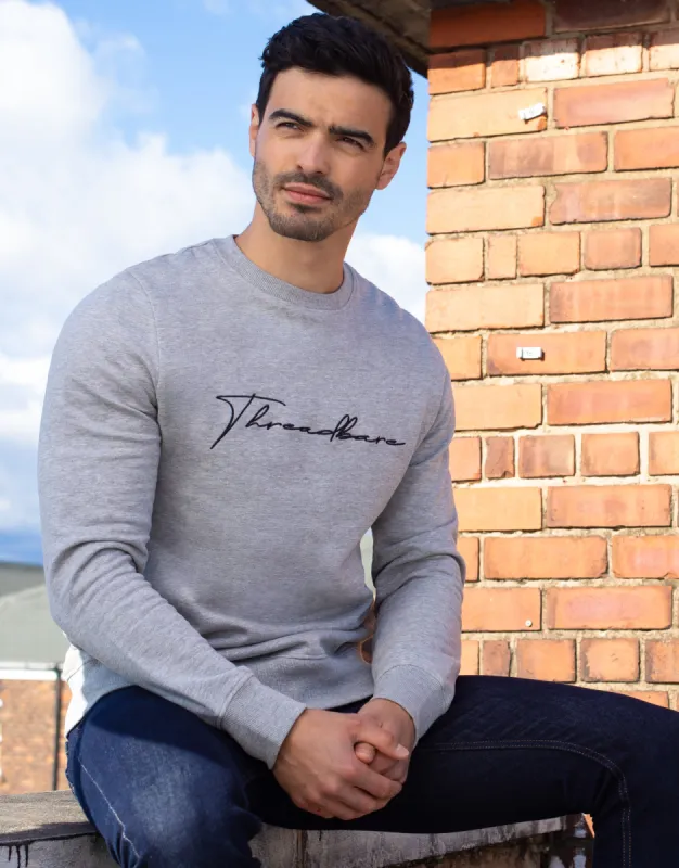 Men's Light Grey Crew Neck Sweatshirt sold by Threadbare