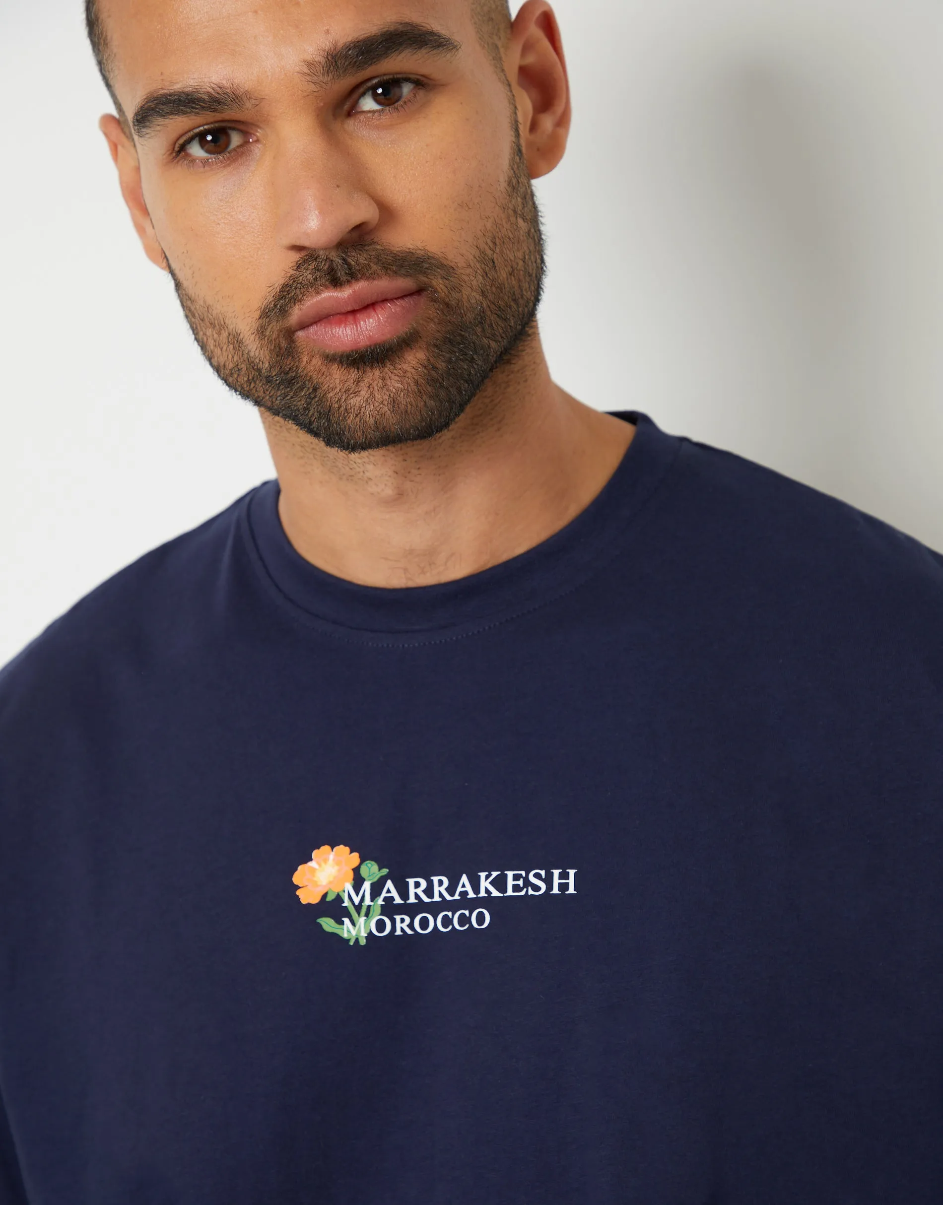 Navy Floral Graphic Print Oversized T-Shirt sold by Threadbare product image thumbnail 4