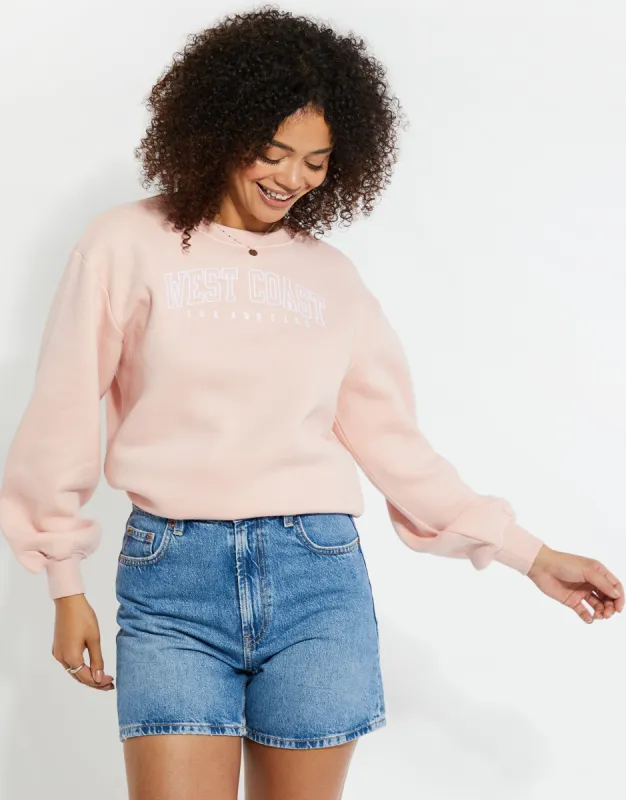 Women's Pink Slogan Crew Neck Sweatshirt sold by Threadbare